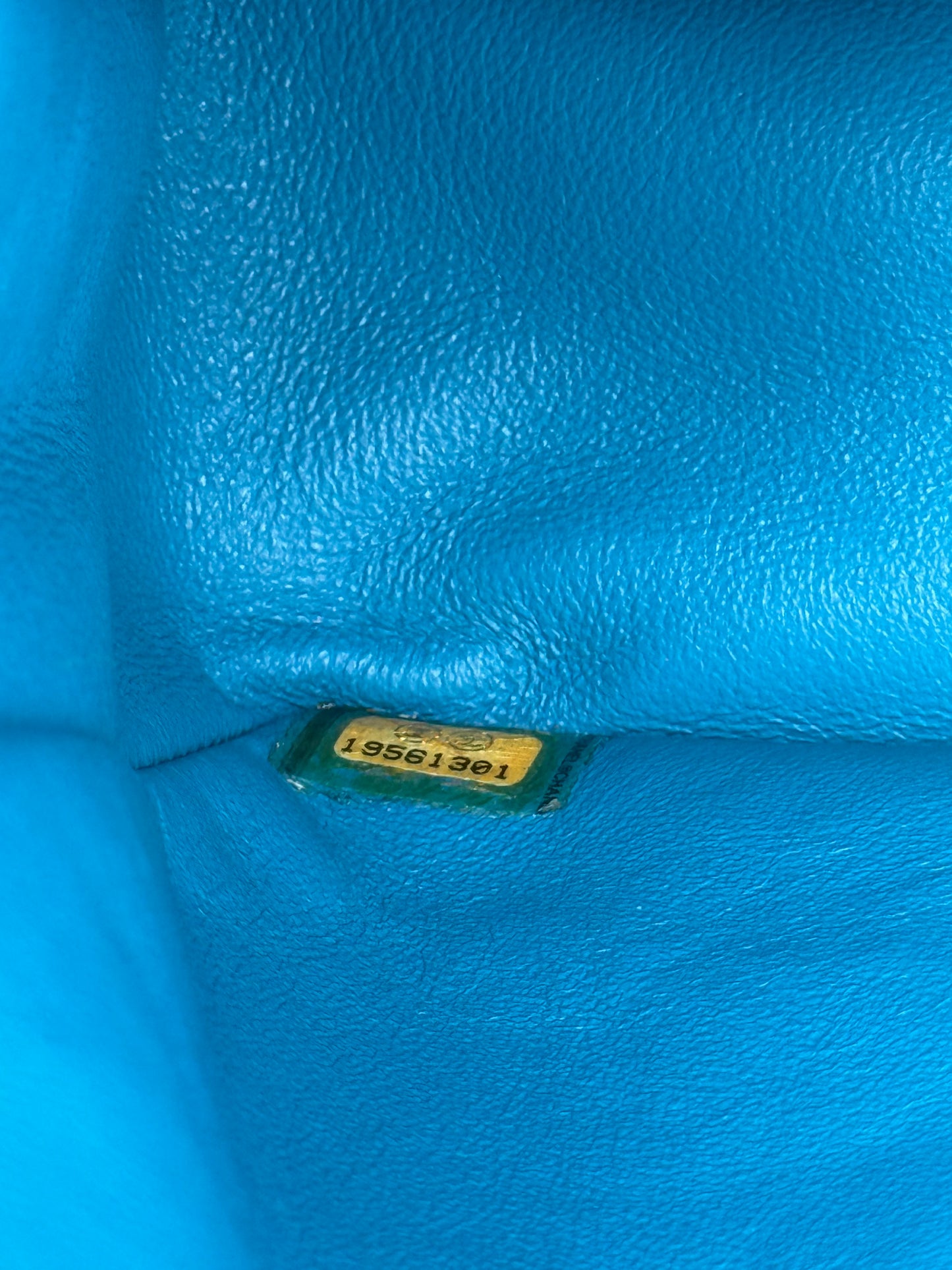 Chanel Blue Classic Jumbo Double Flap Quilted Patent Leather Bag