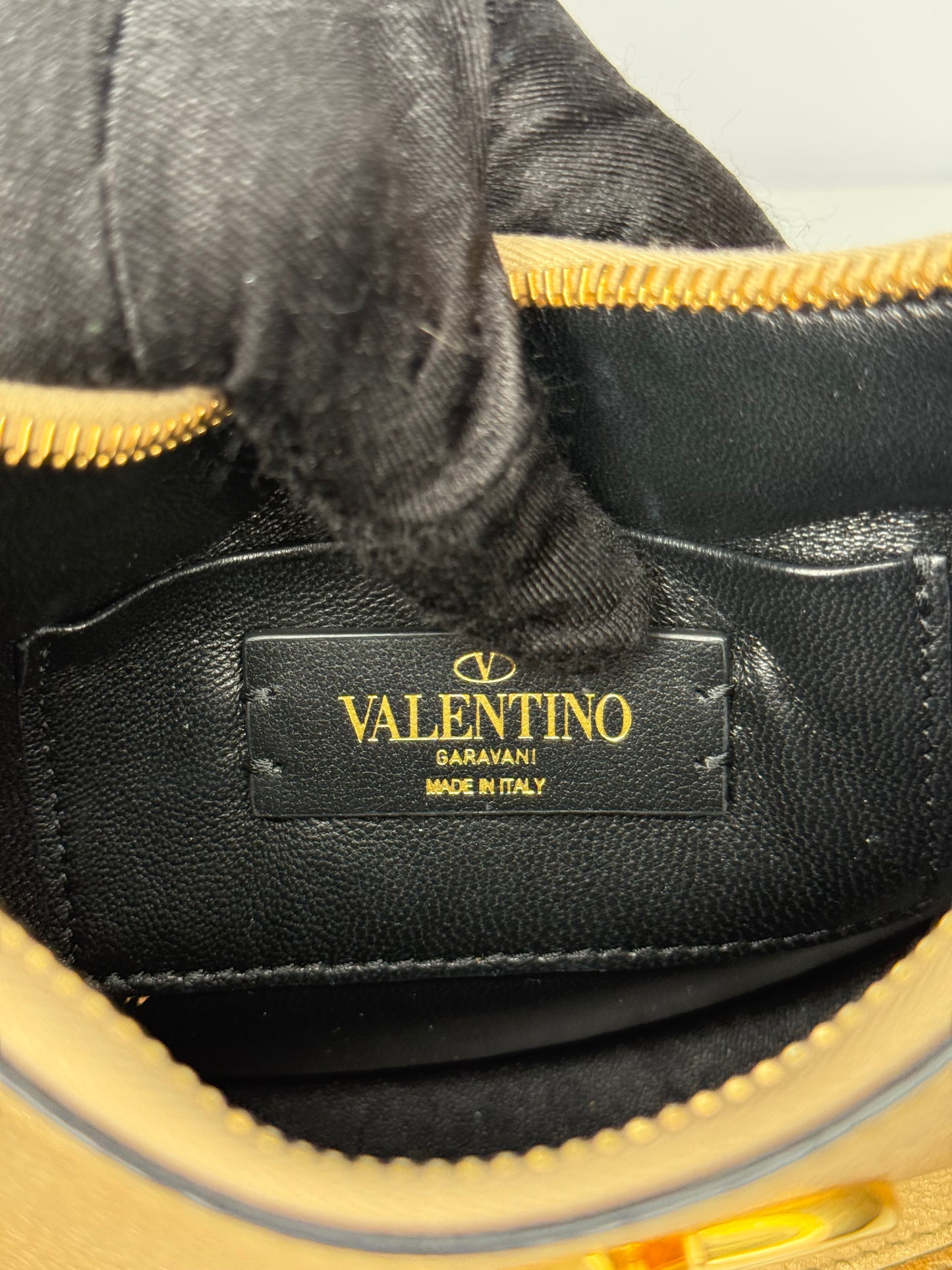 Valentino Garavani Vlogo Signature Mini Hobo Bag In Laminated Grainy Calfskin