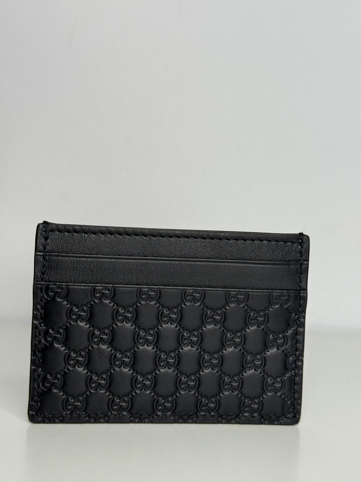 Gucci Microguccissima Black Leather Card Case