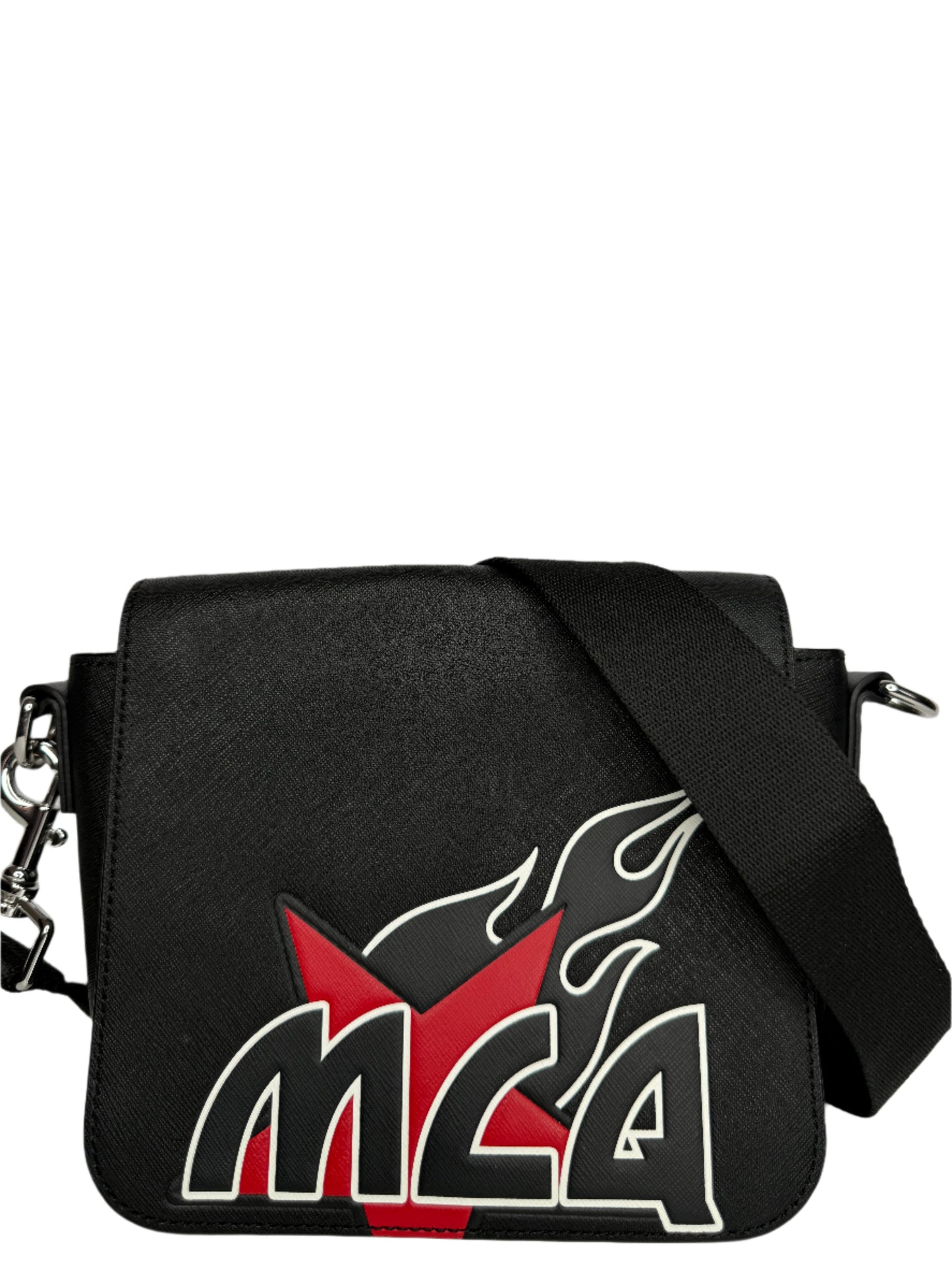 Alexander McQueen Black Leather Motel Crossbody Bag