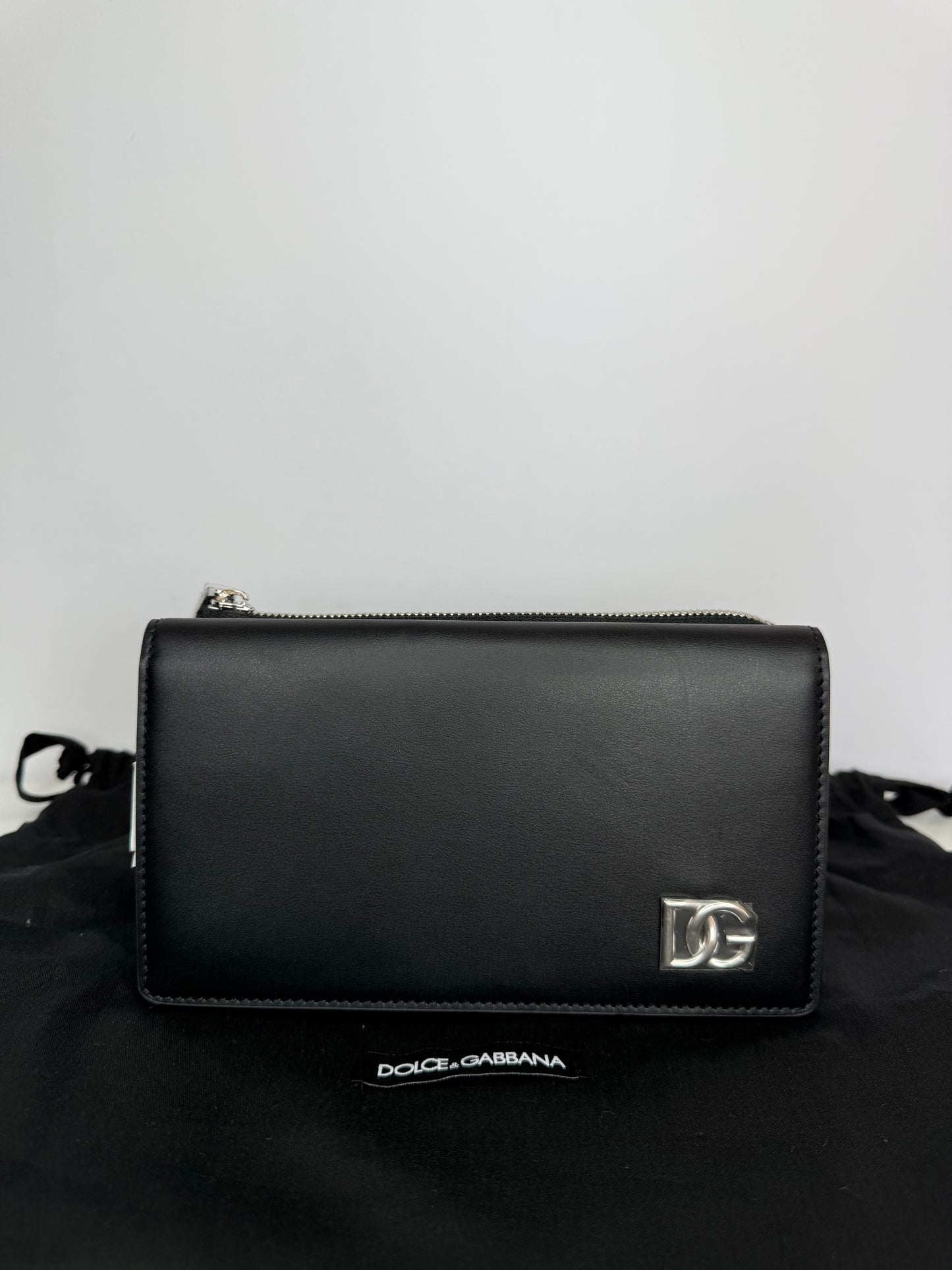 Dolce Gabbana Calfskin DG Millennials Convertible Crossbody Black