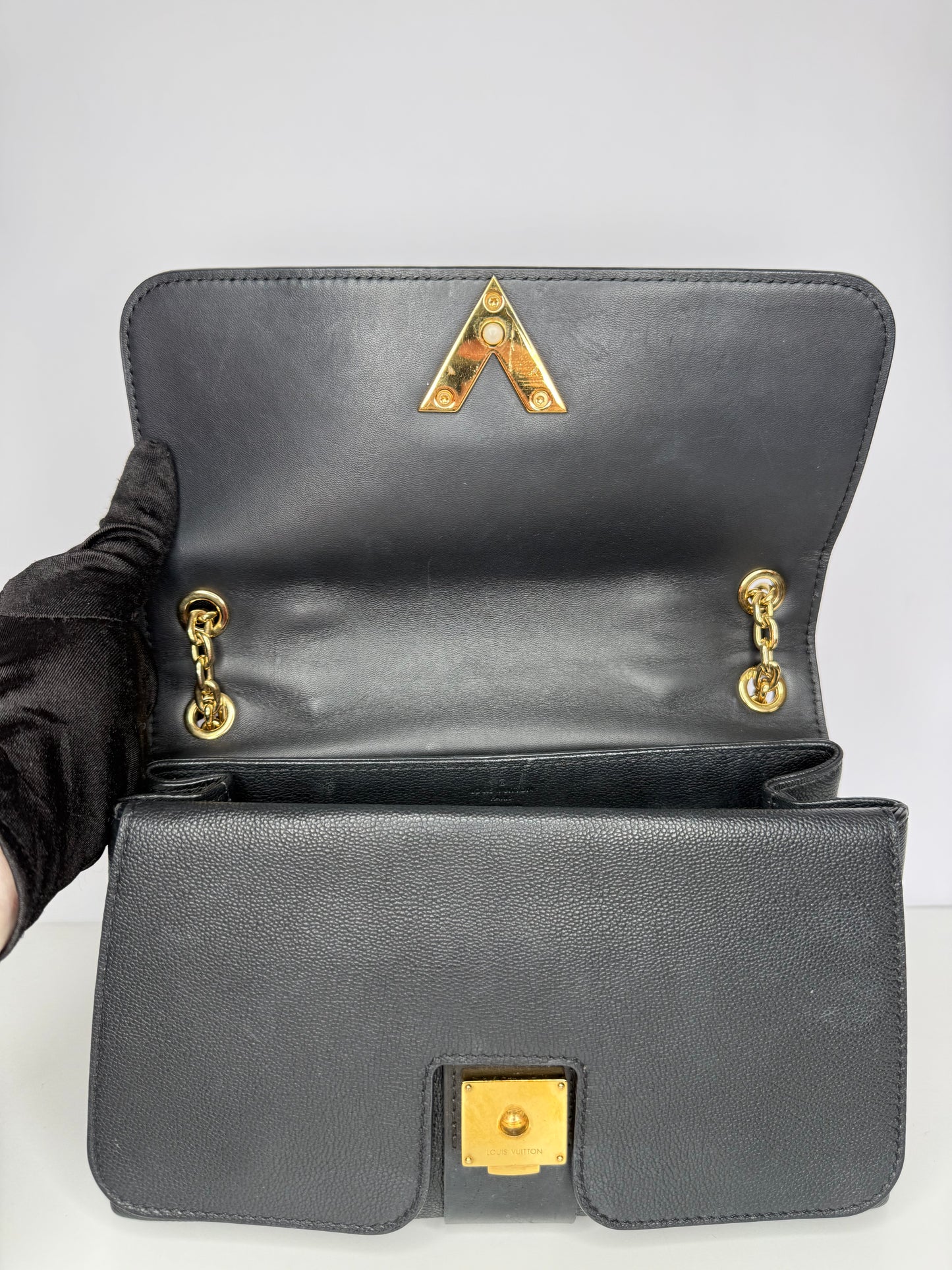 Louis Vuitton Black Monogram Leather Very Chain Bag