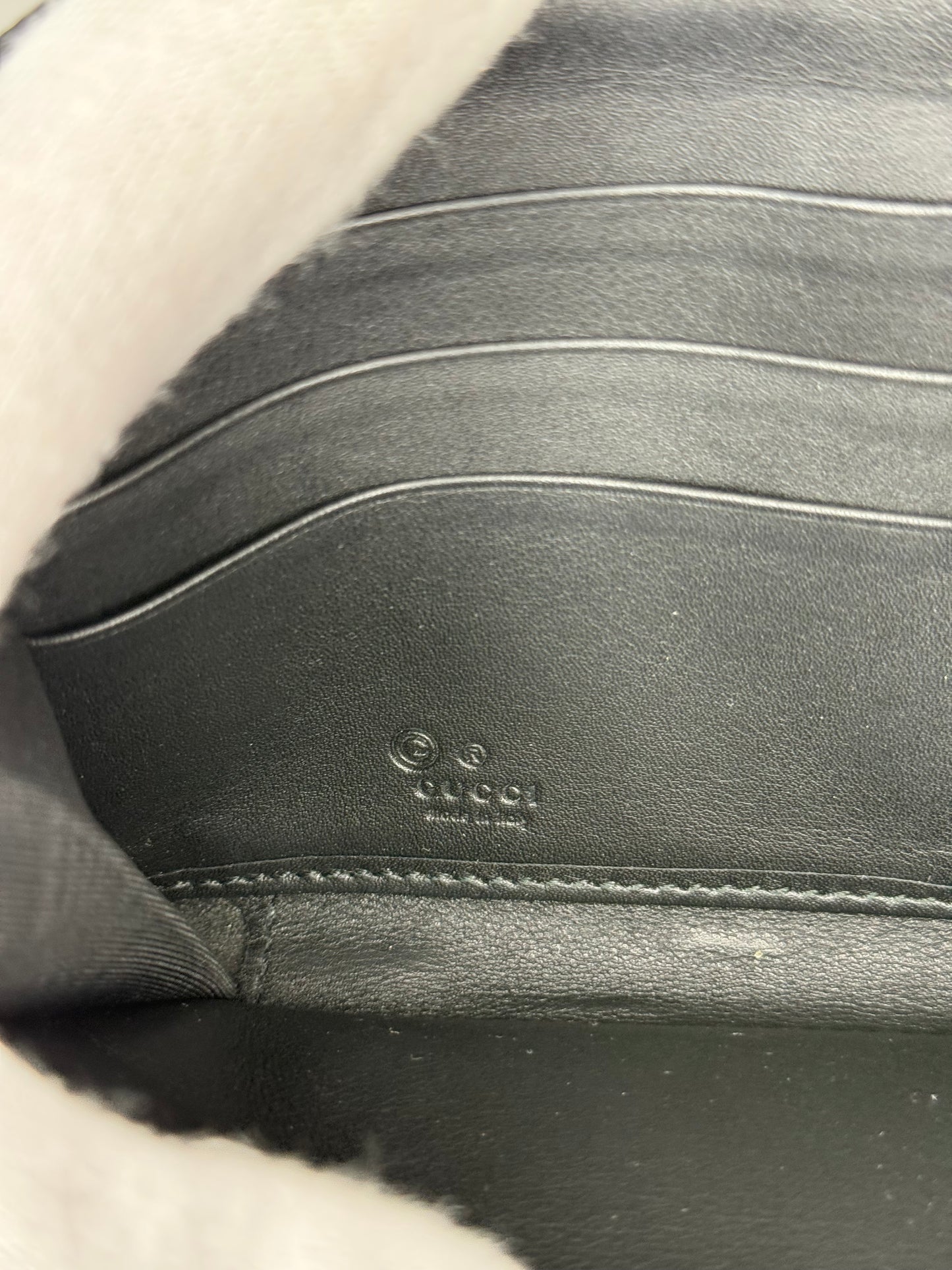 Gucci Black Microguccissima Zip Around Wallet