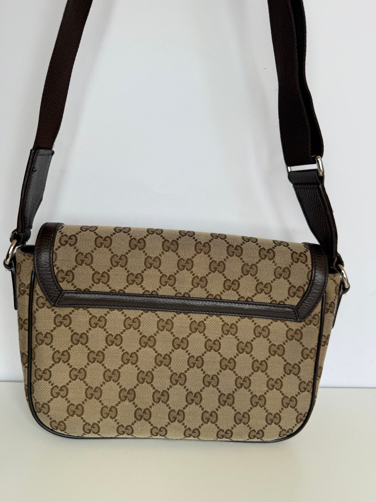 Gucci Flap GG Canvas Messenger Bag Small