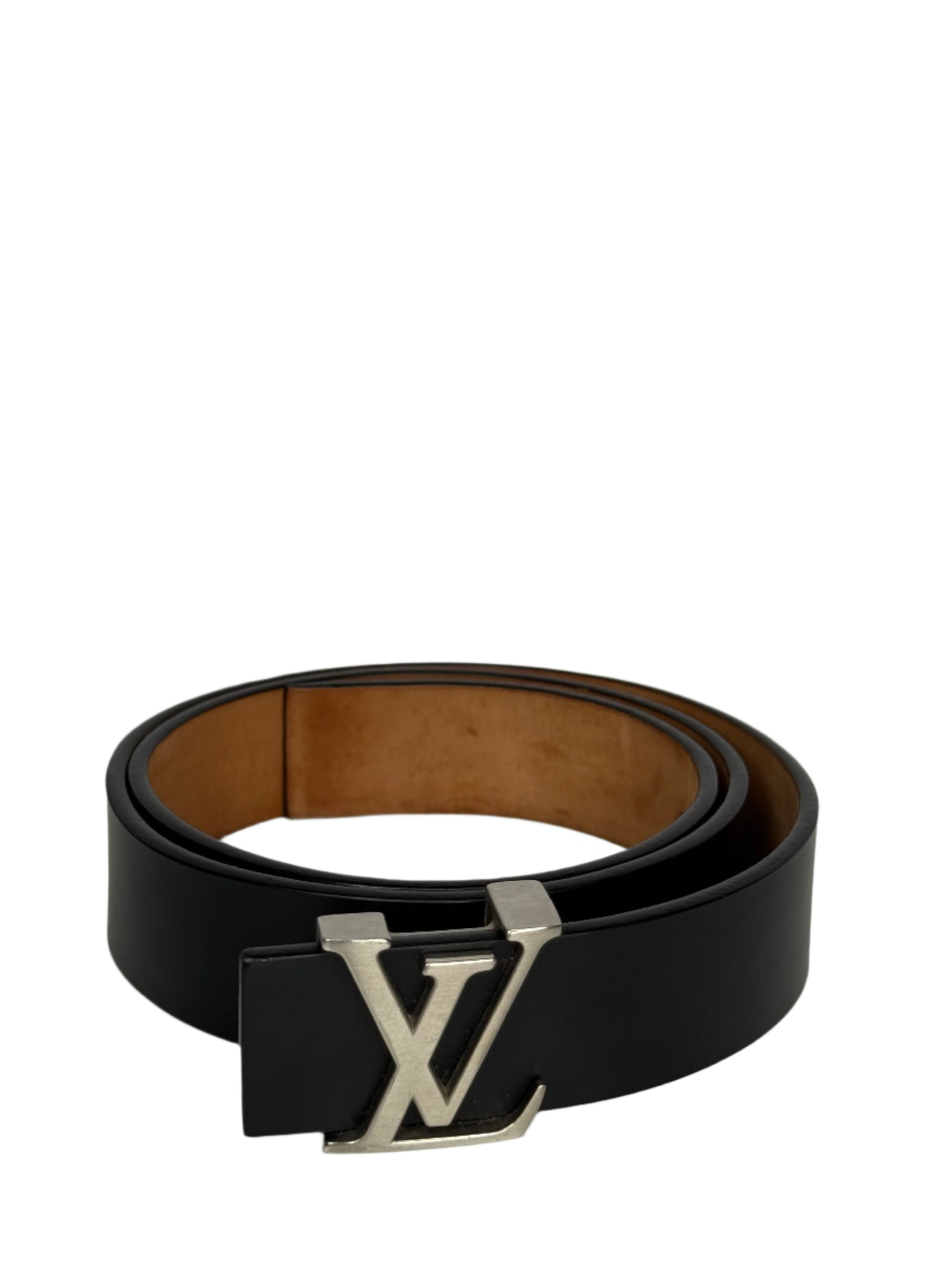 Louis Vuitton LV Initiales Belt in Black Calf Leather
