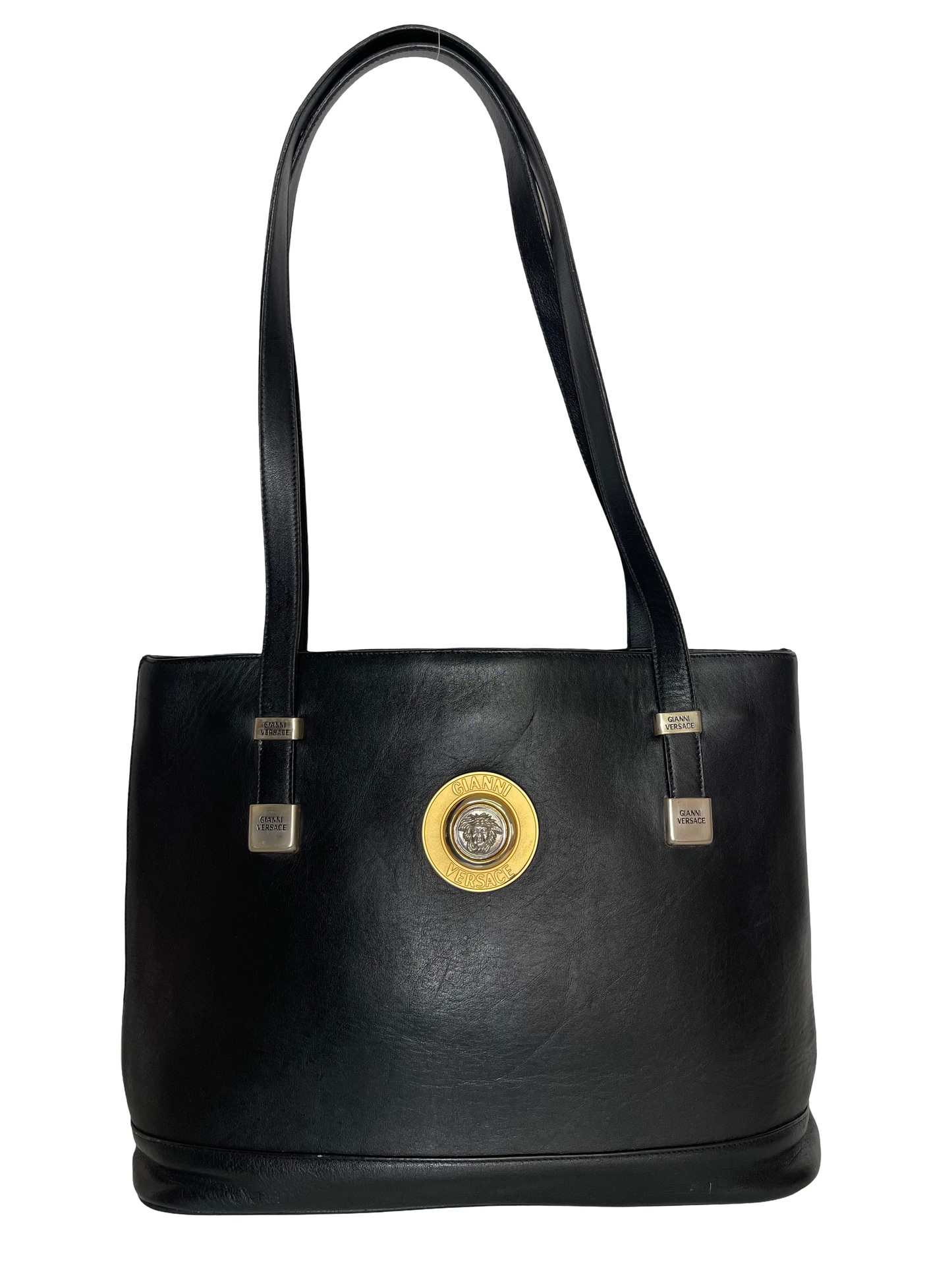 Gianni Versace Black Leather Shoulder Bag