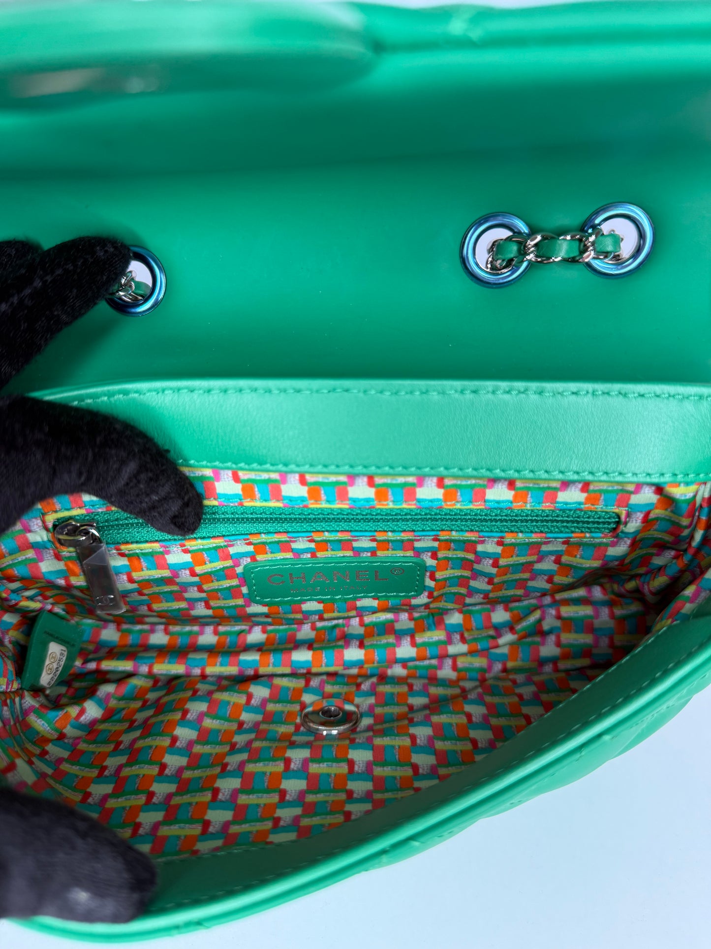 Chanel Paris-Seoul Small Coco Rain Green Rubber Flap Bag