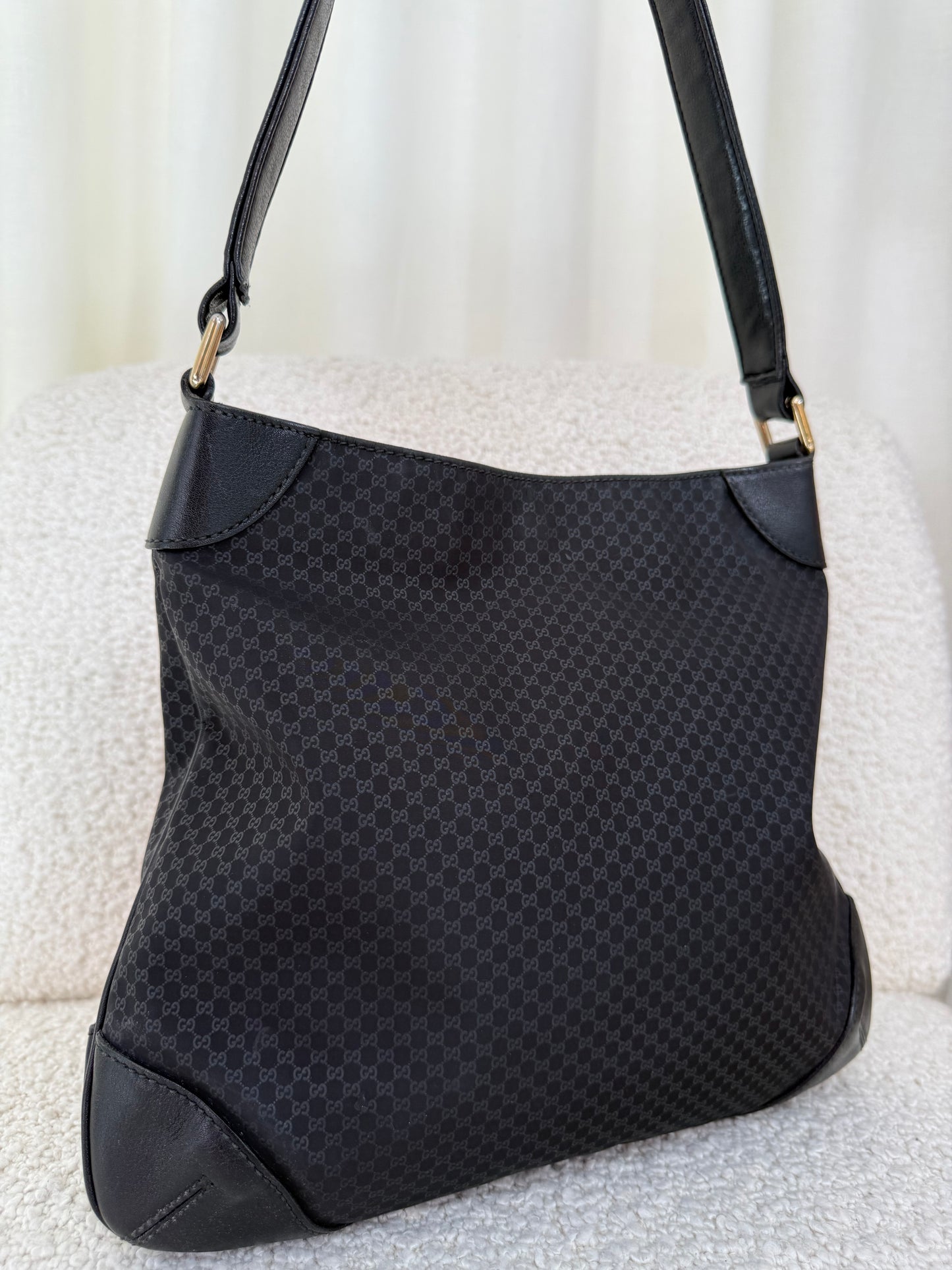 Gucci Black GG Canvas Shoulder Bag