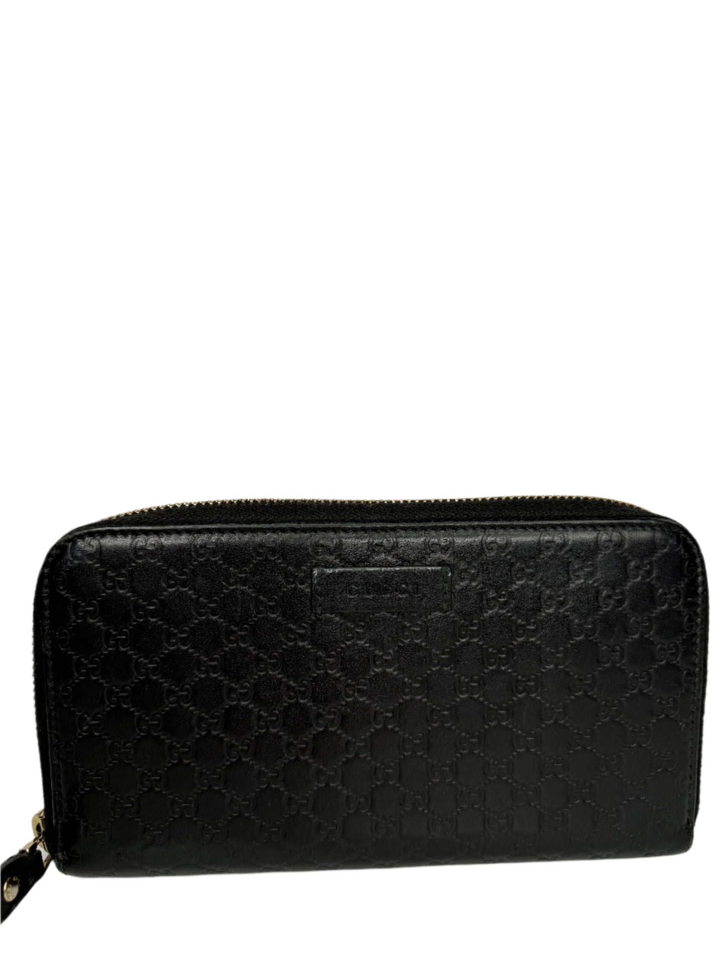 Gucci Black Microguccissima Zip Around Wallet