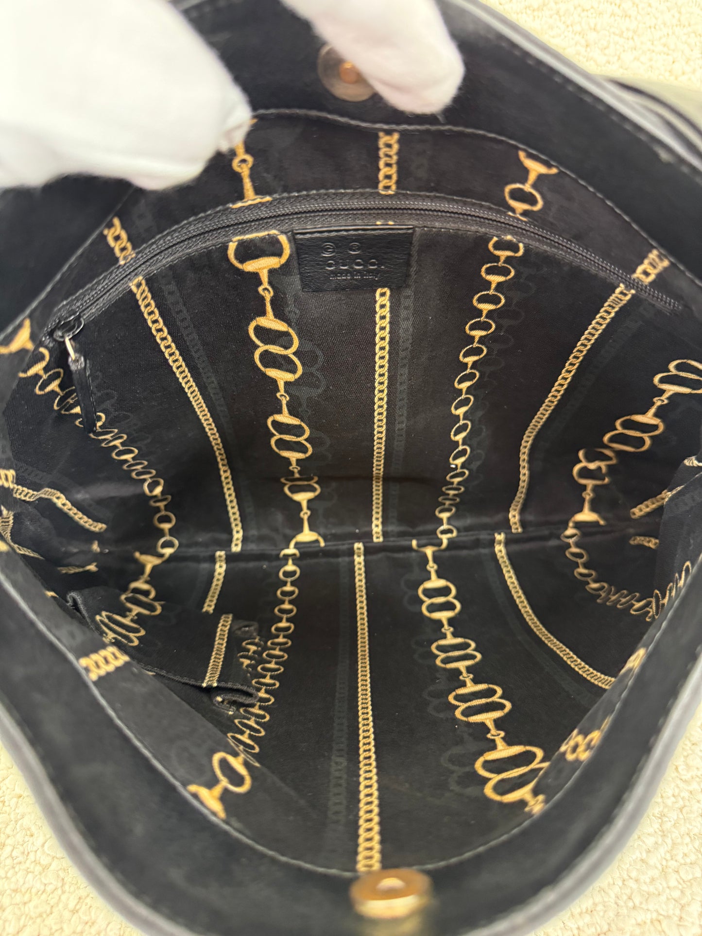 Gucci Black GG Canvas Shoulder Bag