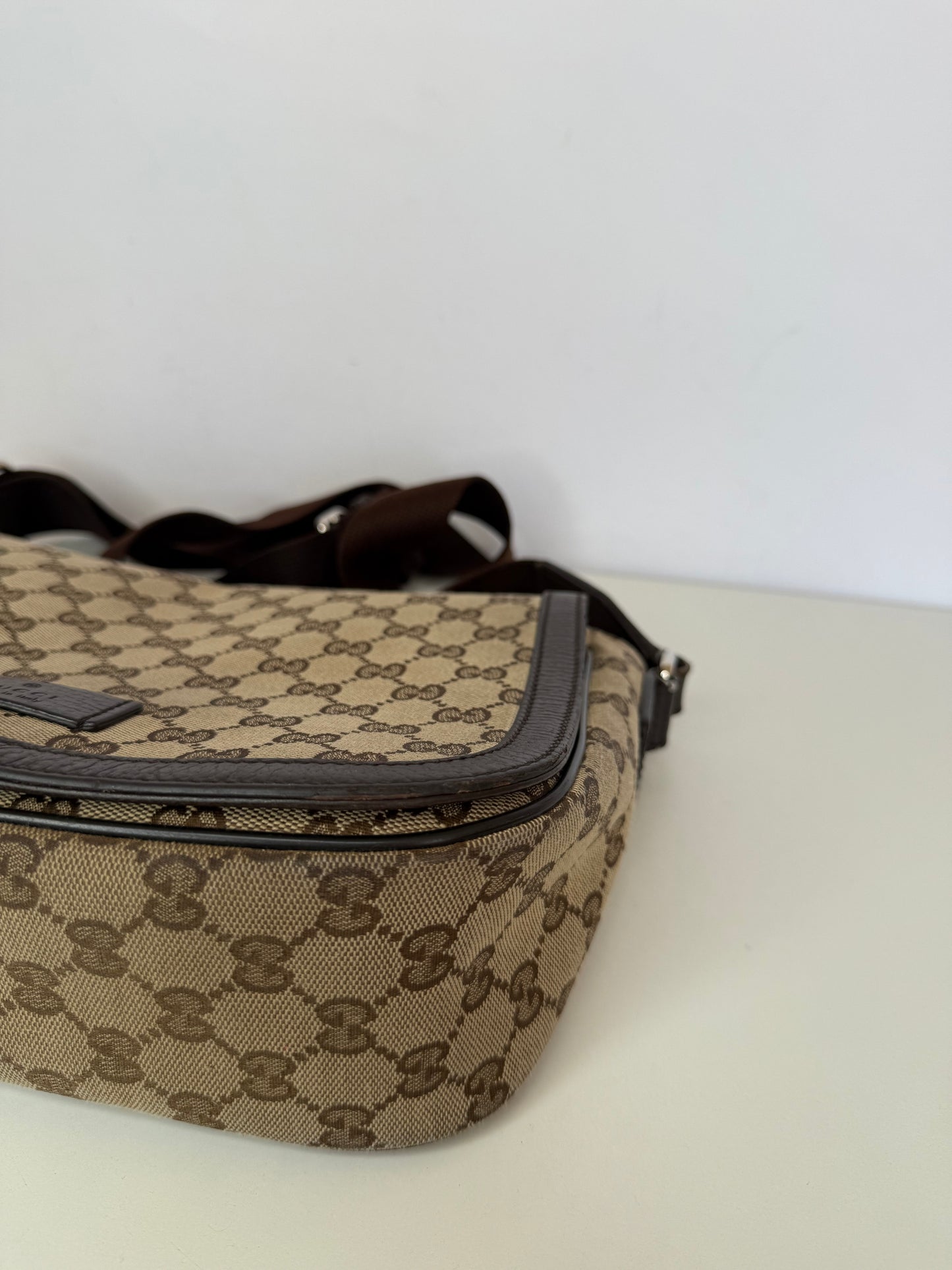Gucci Flap GG Canvas Messenger Bag Small