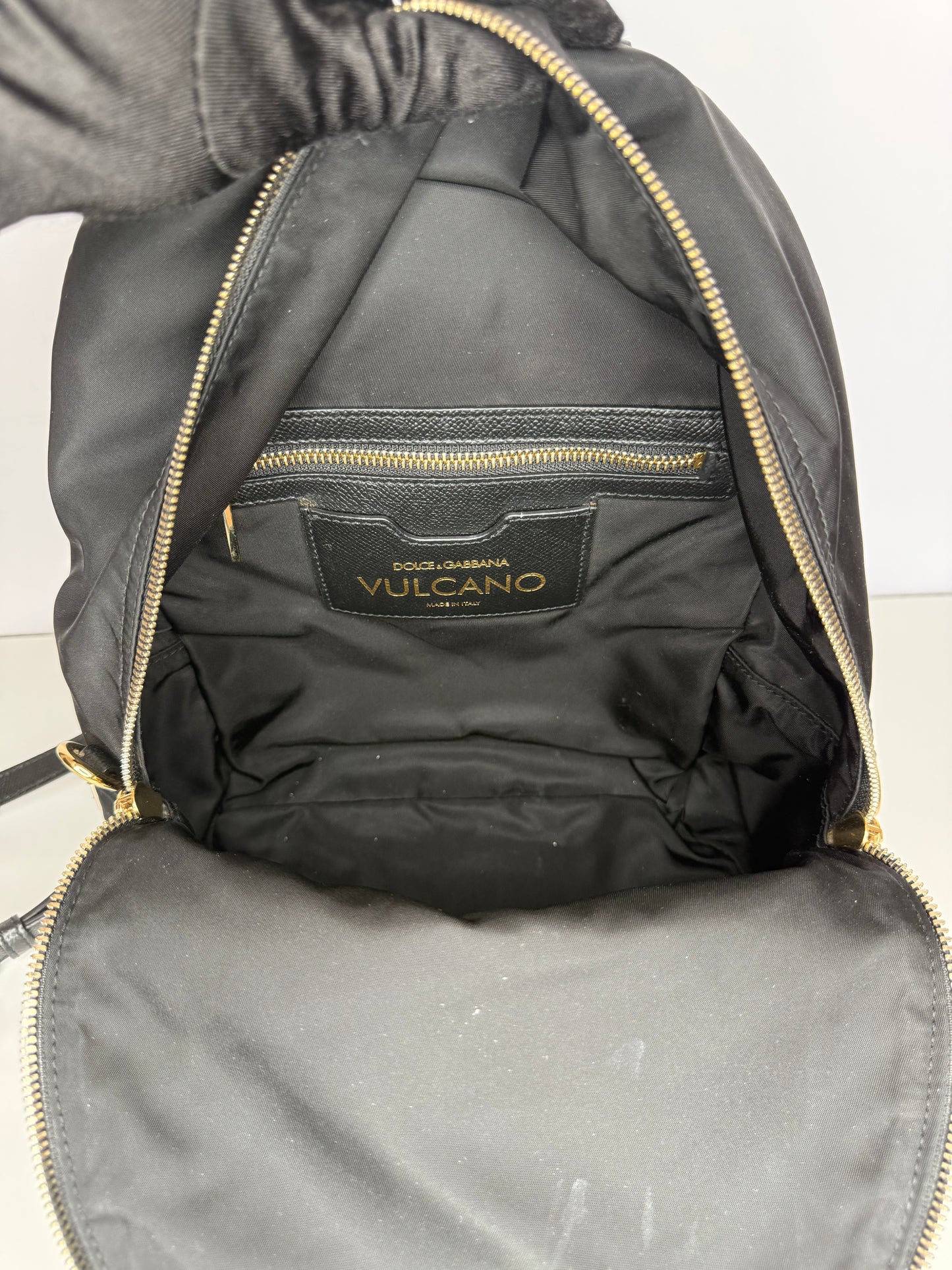 Dolce Gabbana Black Nylon DG Family Cupid Vulcano Print Backpack