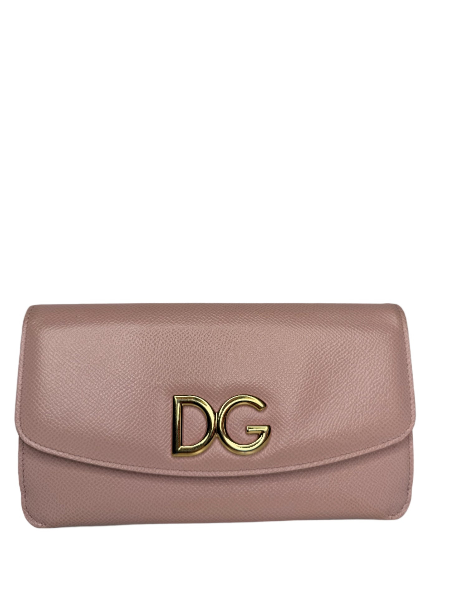 Dolce Gabbana DG Dauphine Leather Long Wallet Light Pink
