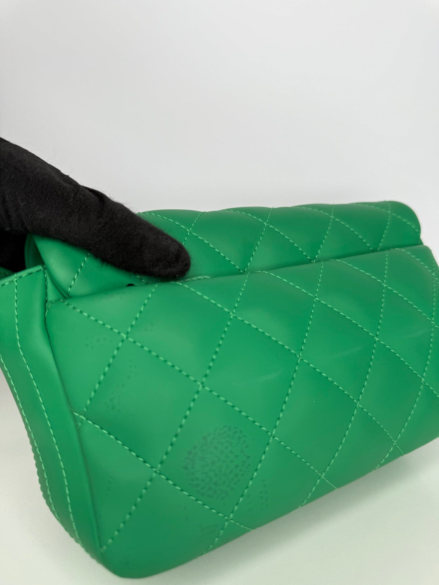Chanel Paris-Seoul Small Coco Rain Green Rubber Flap Bag