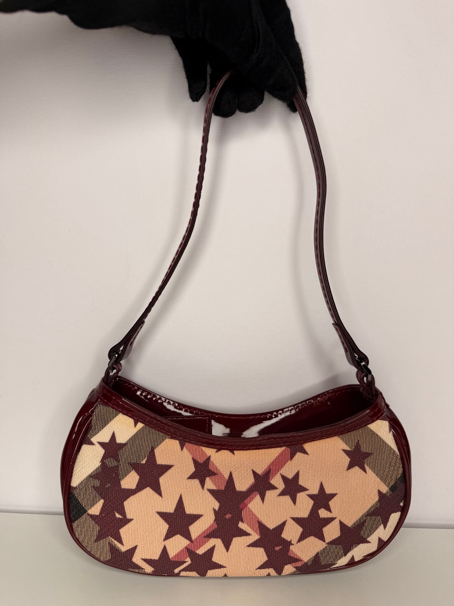 Burberry Beige/Burgundy Painswick Nova Printed Star Pochette