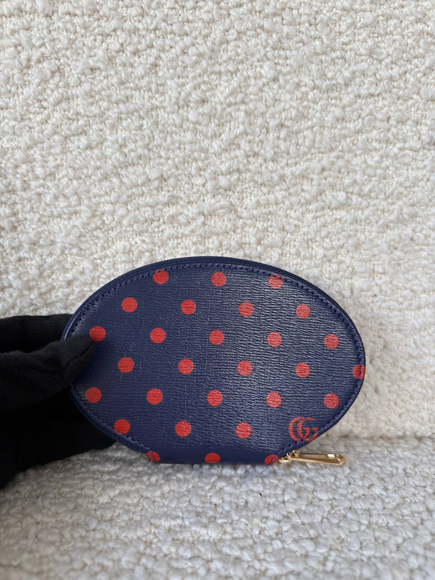 Gucci 1955 Horsebit Polka Dot Leather Oval Coin Purse