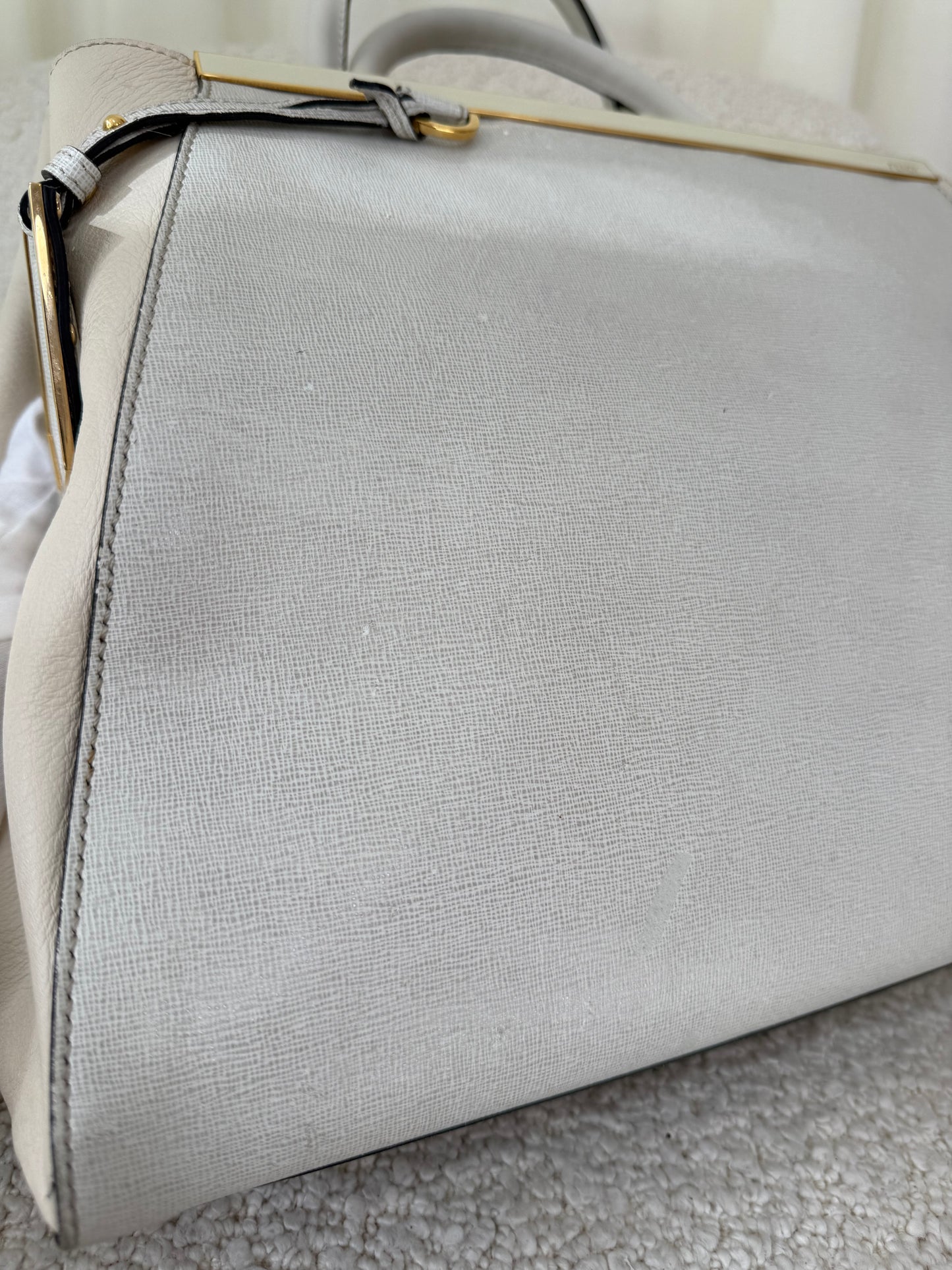 Fendi Grey/Beige Leather Medium 2Jours Tote Bag