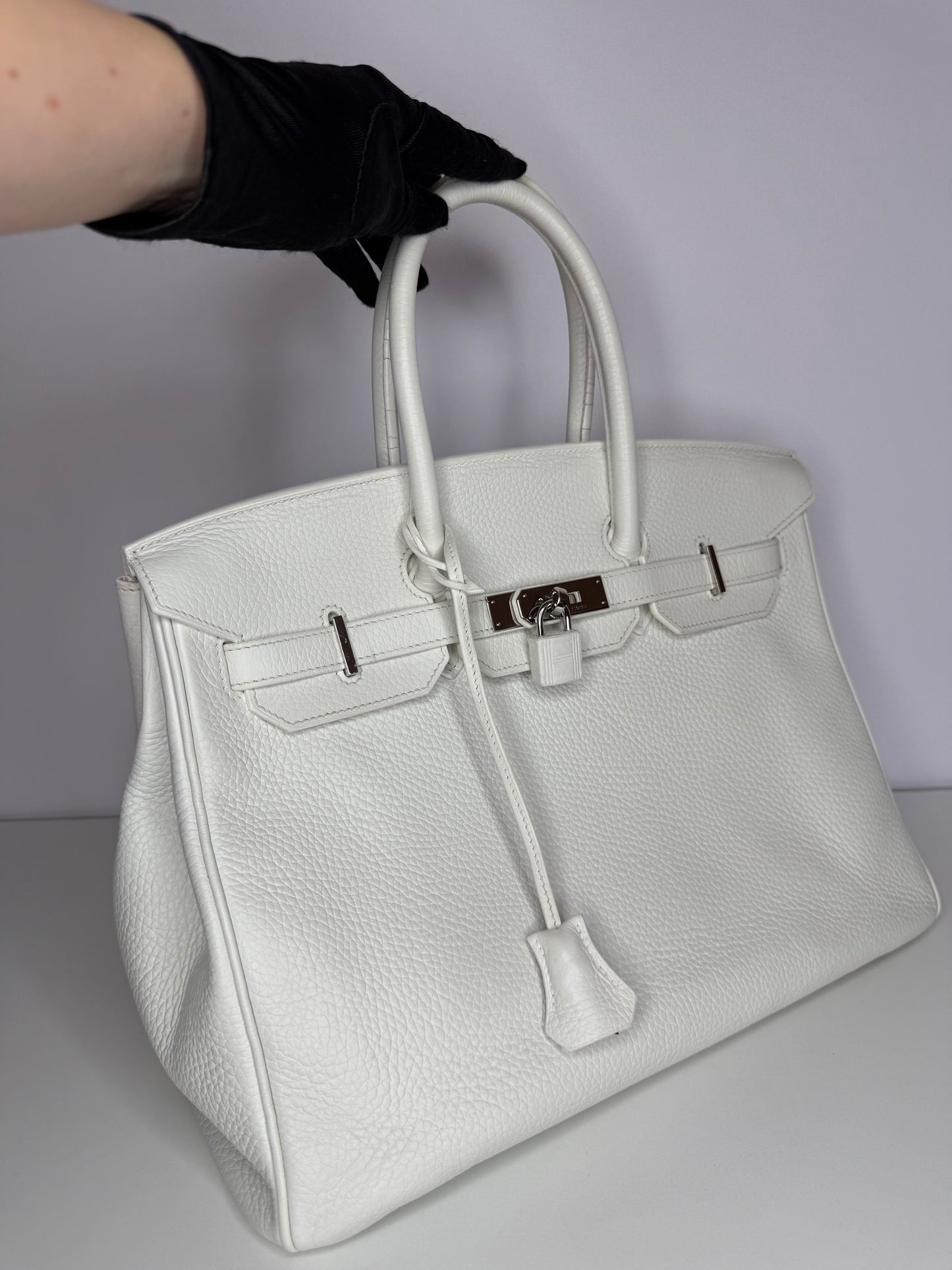 Hermès Birkin 35 White Togo Leather Palladium Hardware
