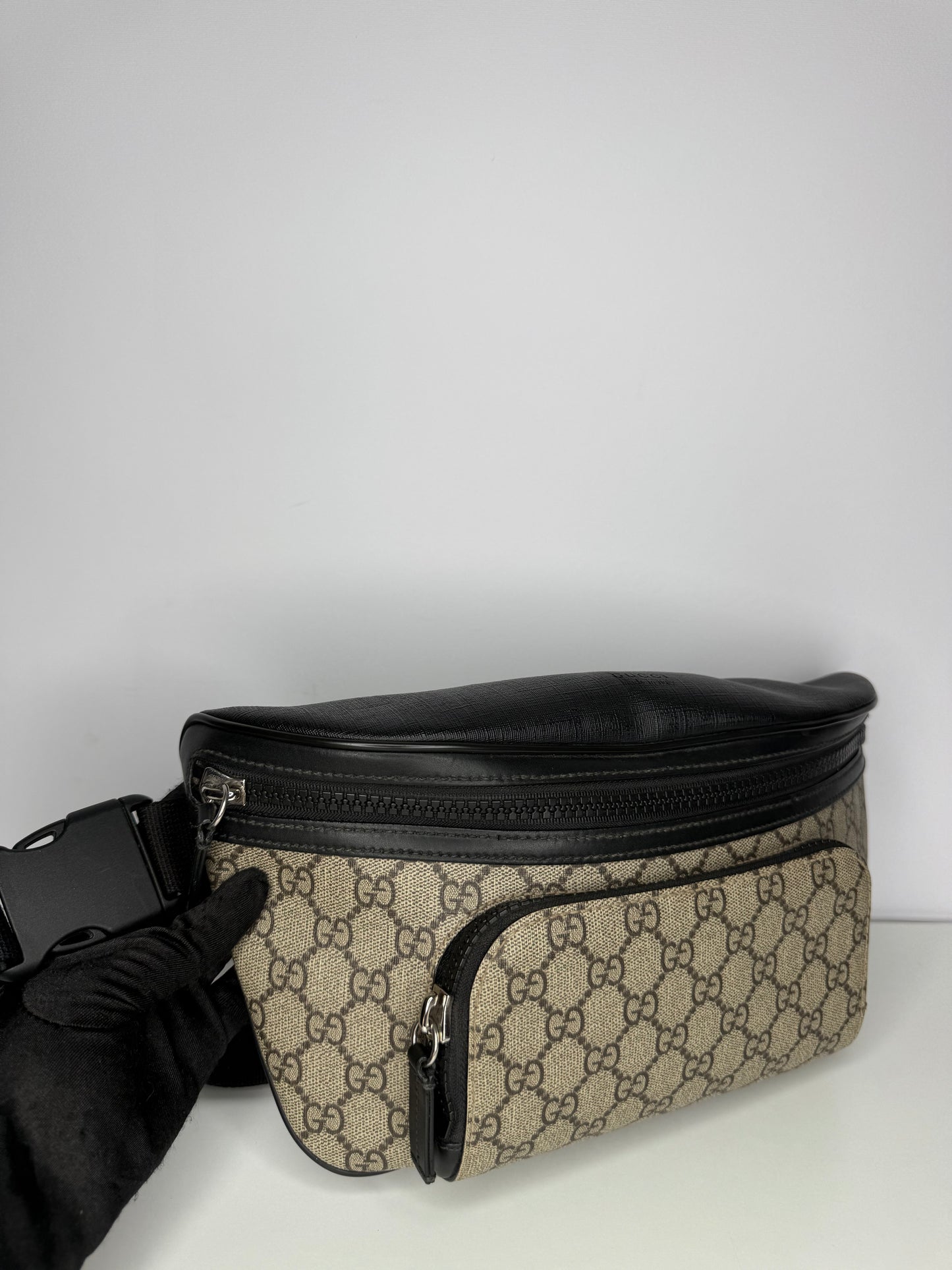 Gucci Black GG Supreme Canvas Eden Belt Bag