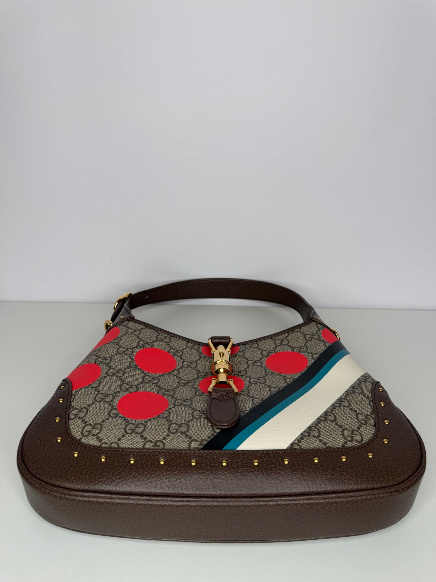 Gucci Jackie 1961 Limited Edition GG Canvas Small Polka Dot Studded Hobo