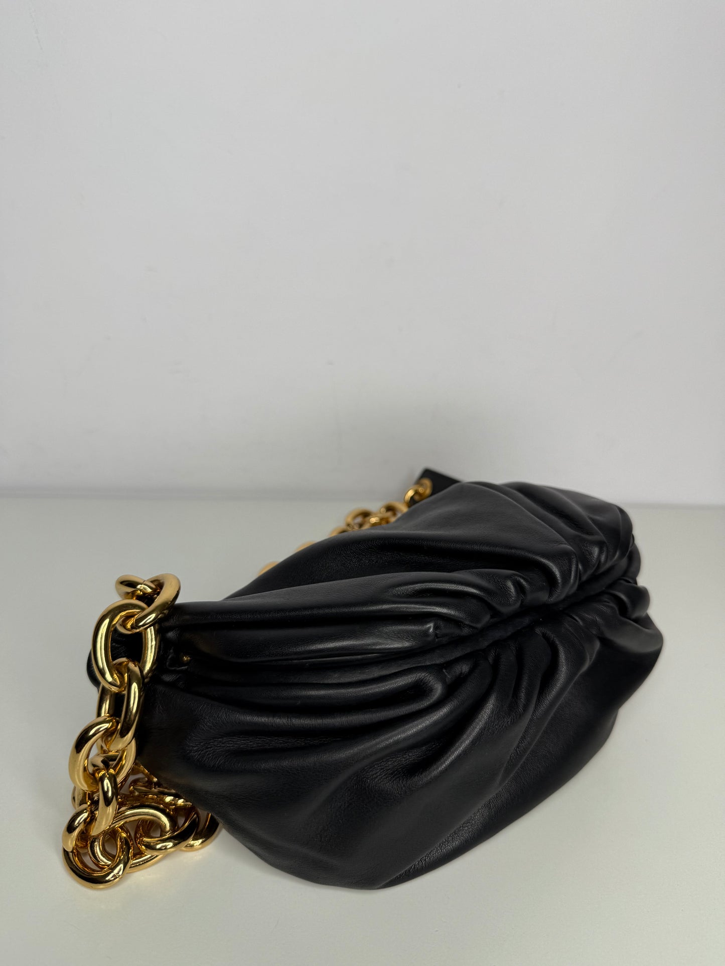 Bottega Veneta Black Nappa Leather The Belt Chain Pouch
