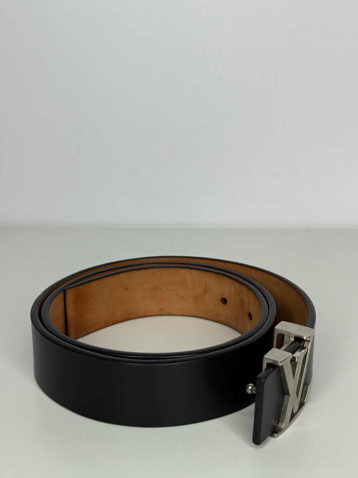 Louis Vuitton LV Initiales Belt in Black Calf Leather