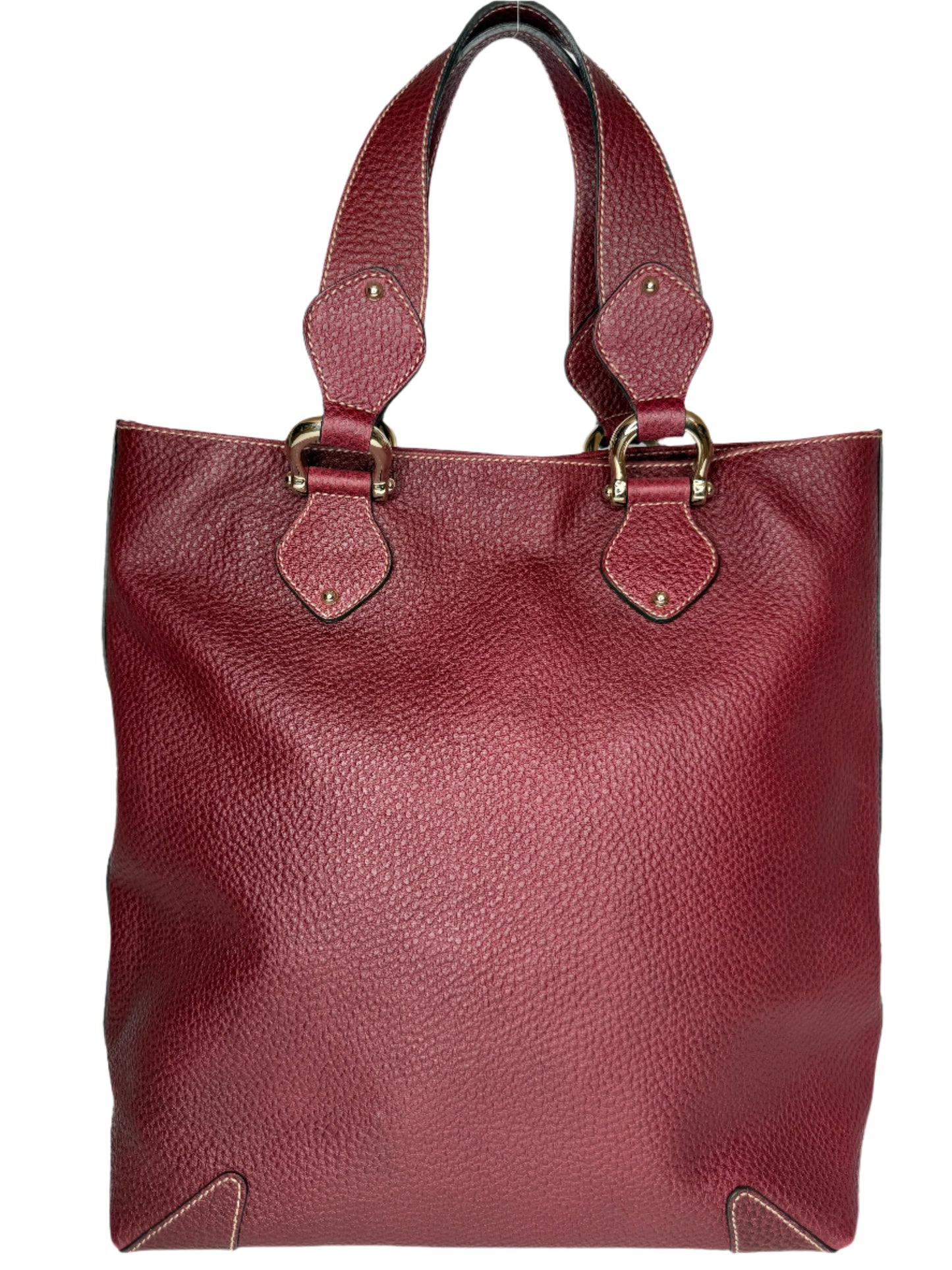 Gucci Burgundy Leather Weekend Tote Bag