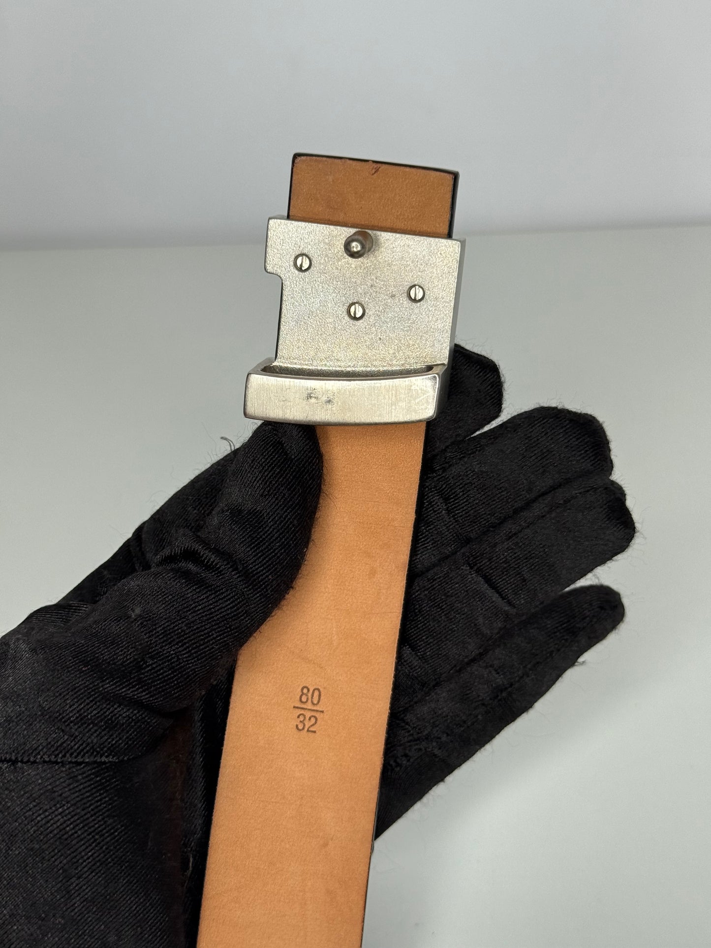Louis Vuitton LV Initiales Belt in Black Calf Leather