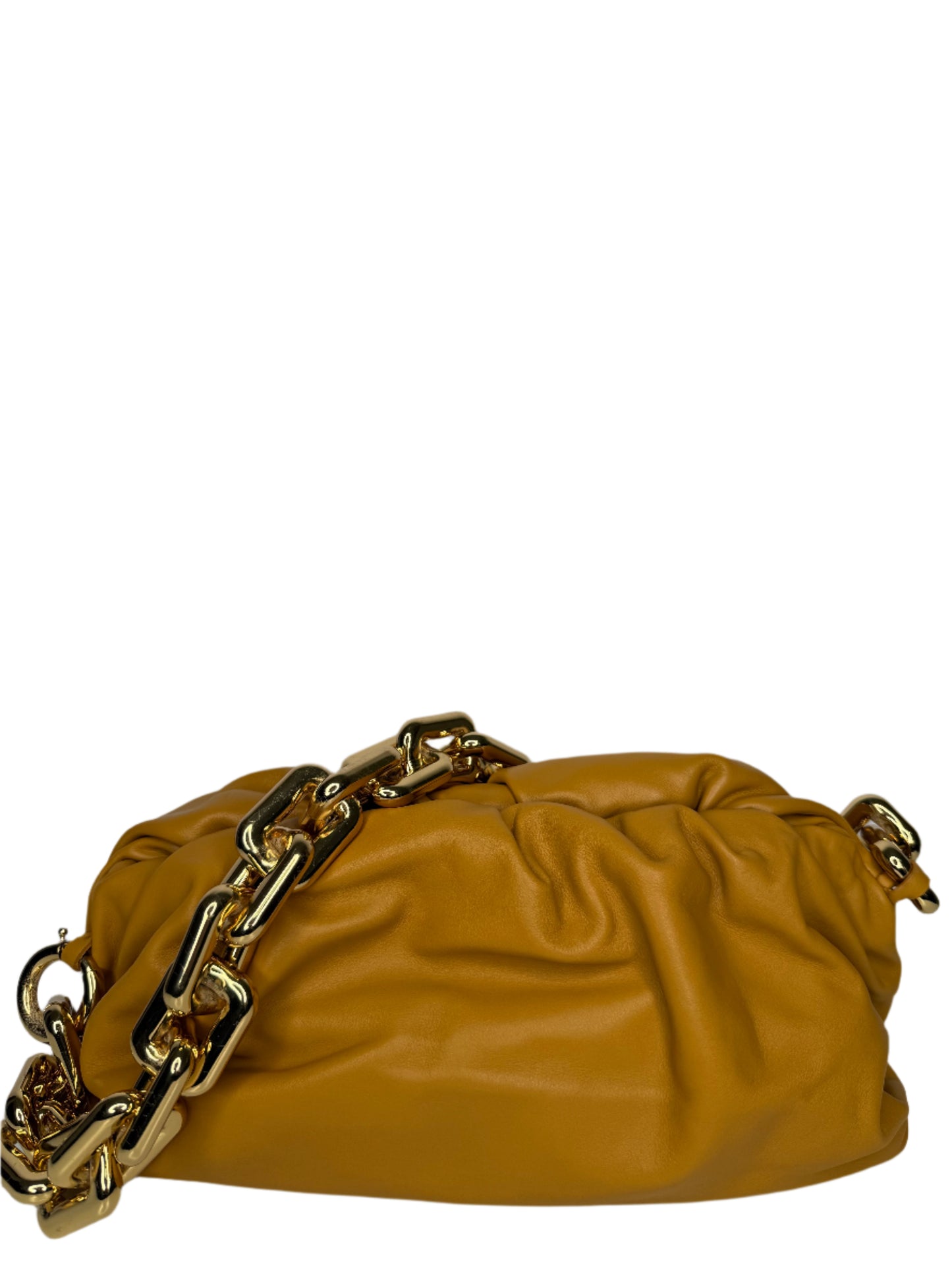 Bottega Veneta Mustard Yellow Calfskin The Chain Pouch