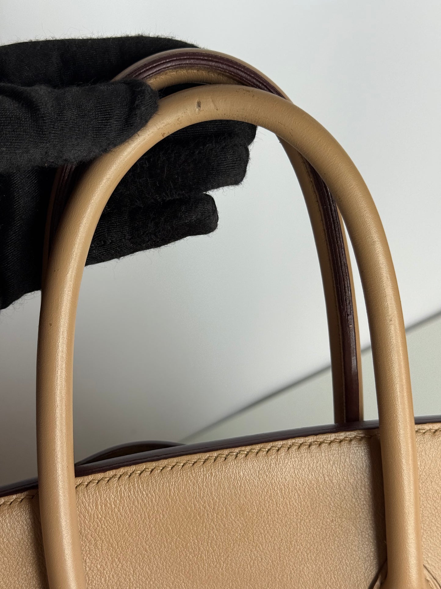 Hermès Limited Edition Birkin 35 Toile and Swift Biscuit Leather Palladium Hardware