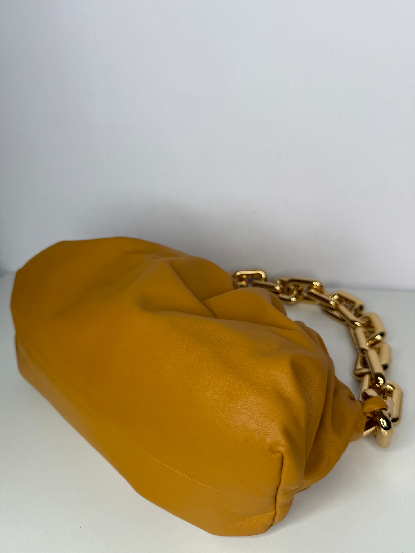 Bottega Veneta Mustard Yellow Calfskin The Chain Pouch