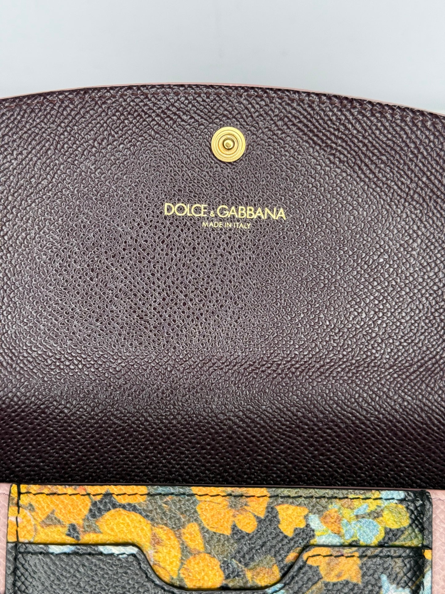 Dolce Gabbana DG Dauphine Leather Long Wallet Light Pink