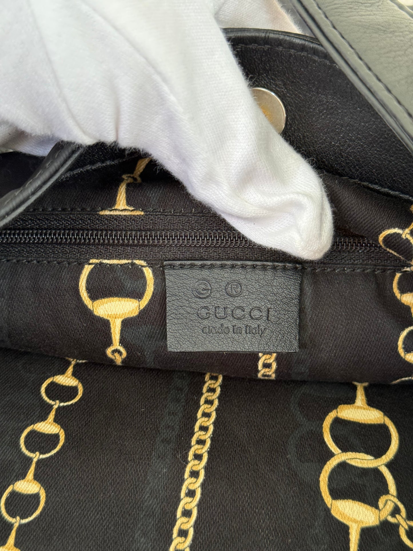 Gucci Black GG Canvas Shoulder Bag