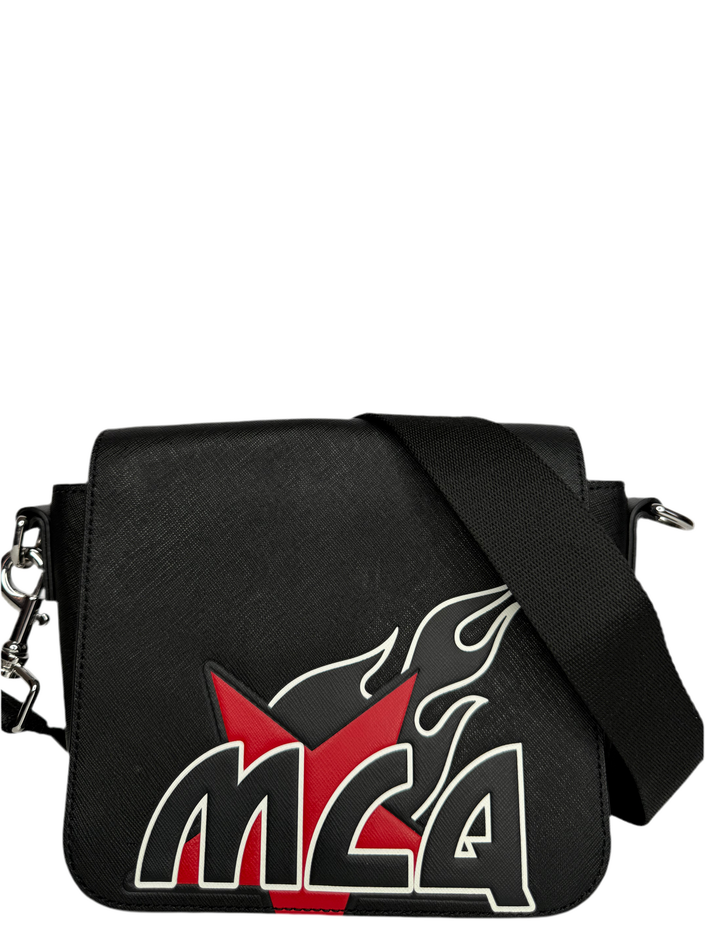 Alexander McQueen Black Leather Motel Crossbody Bag
