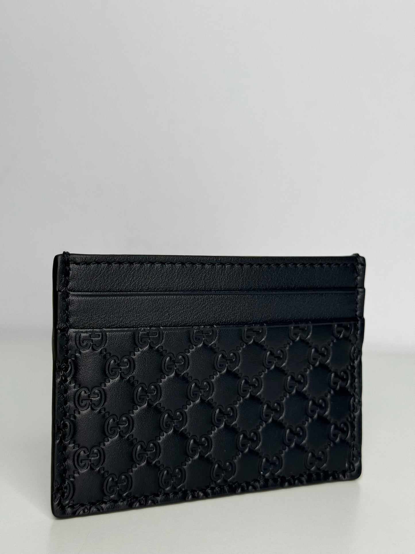 Gucci Microguccissima Black Leather Card Case