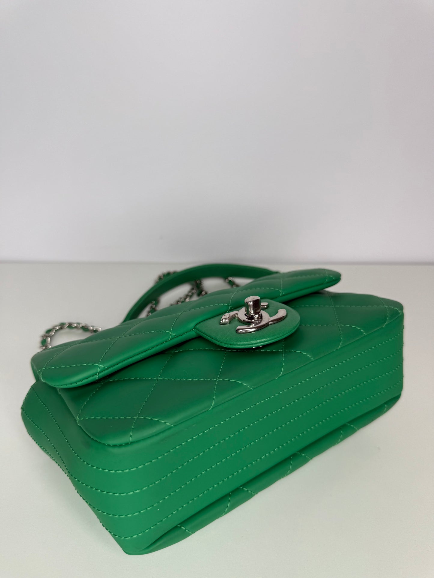 Chanel Paris-Seoul Small Coco Rain Green Rubber Flap Bag