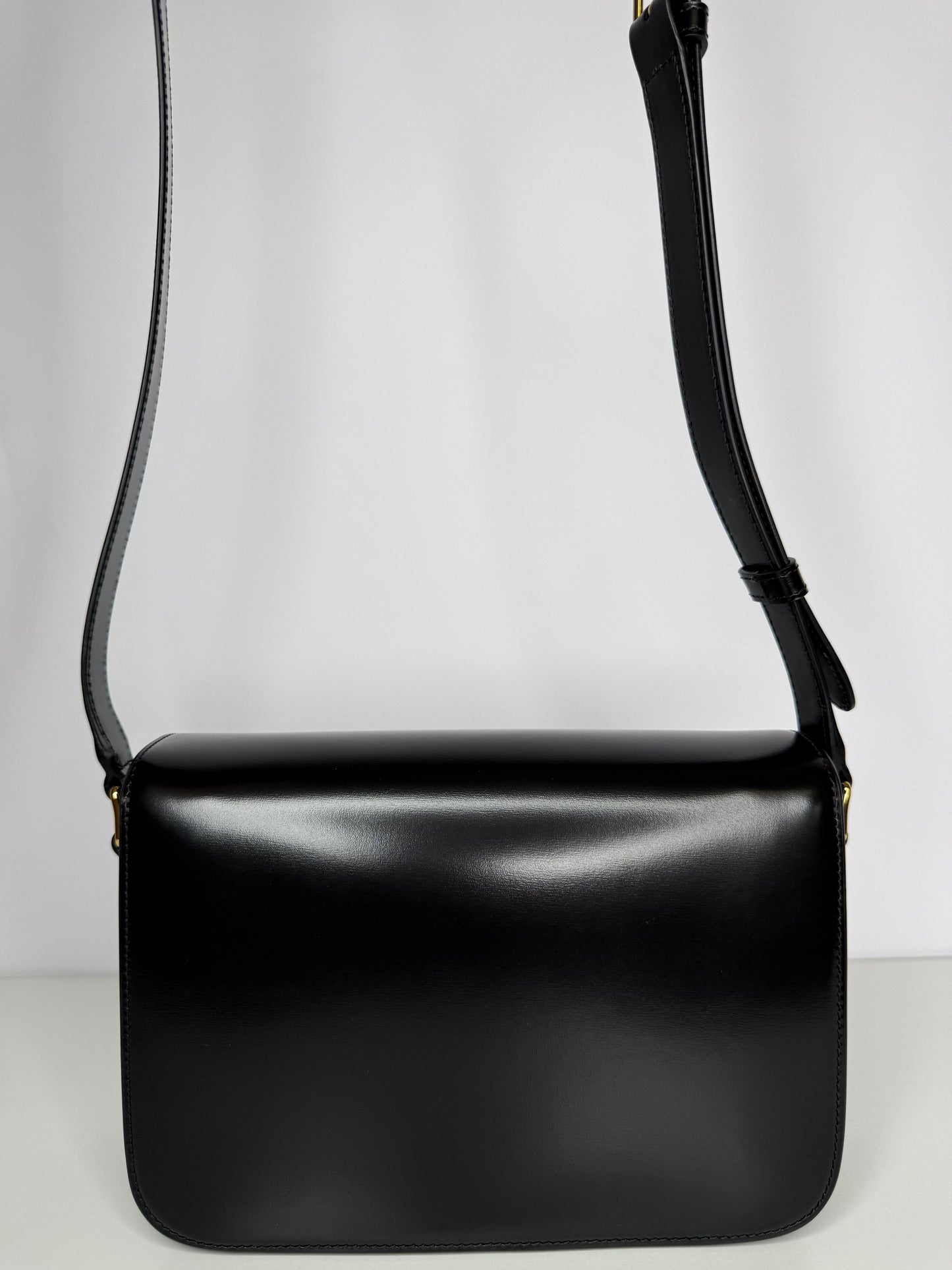 Celine Classique Triomphe Bag in Black Shiny Calfskin Brand New