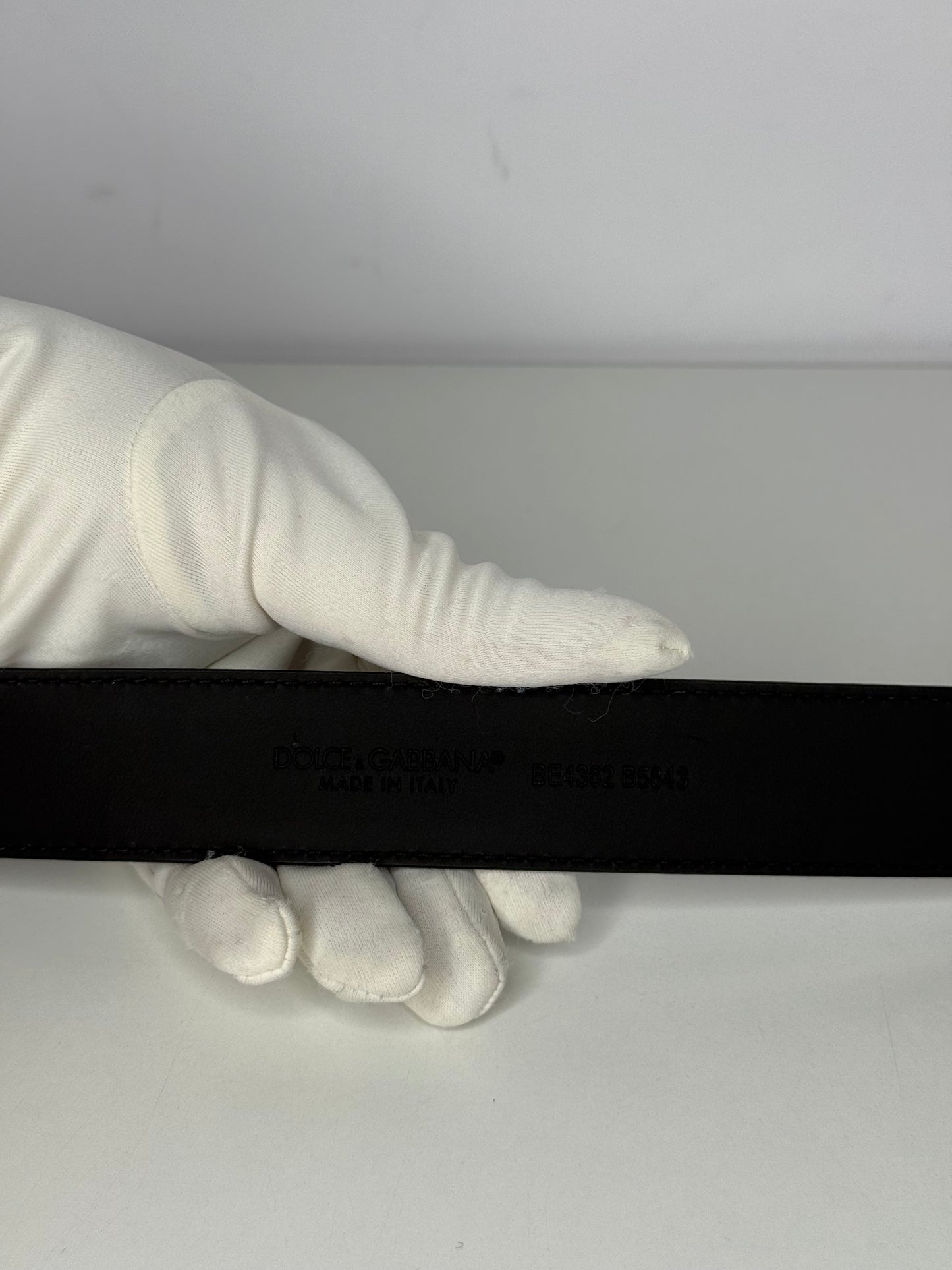 Dolce Gabbana DG Logo Black Calfskin Belt