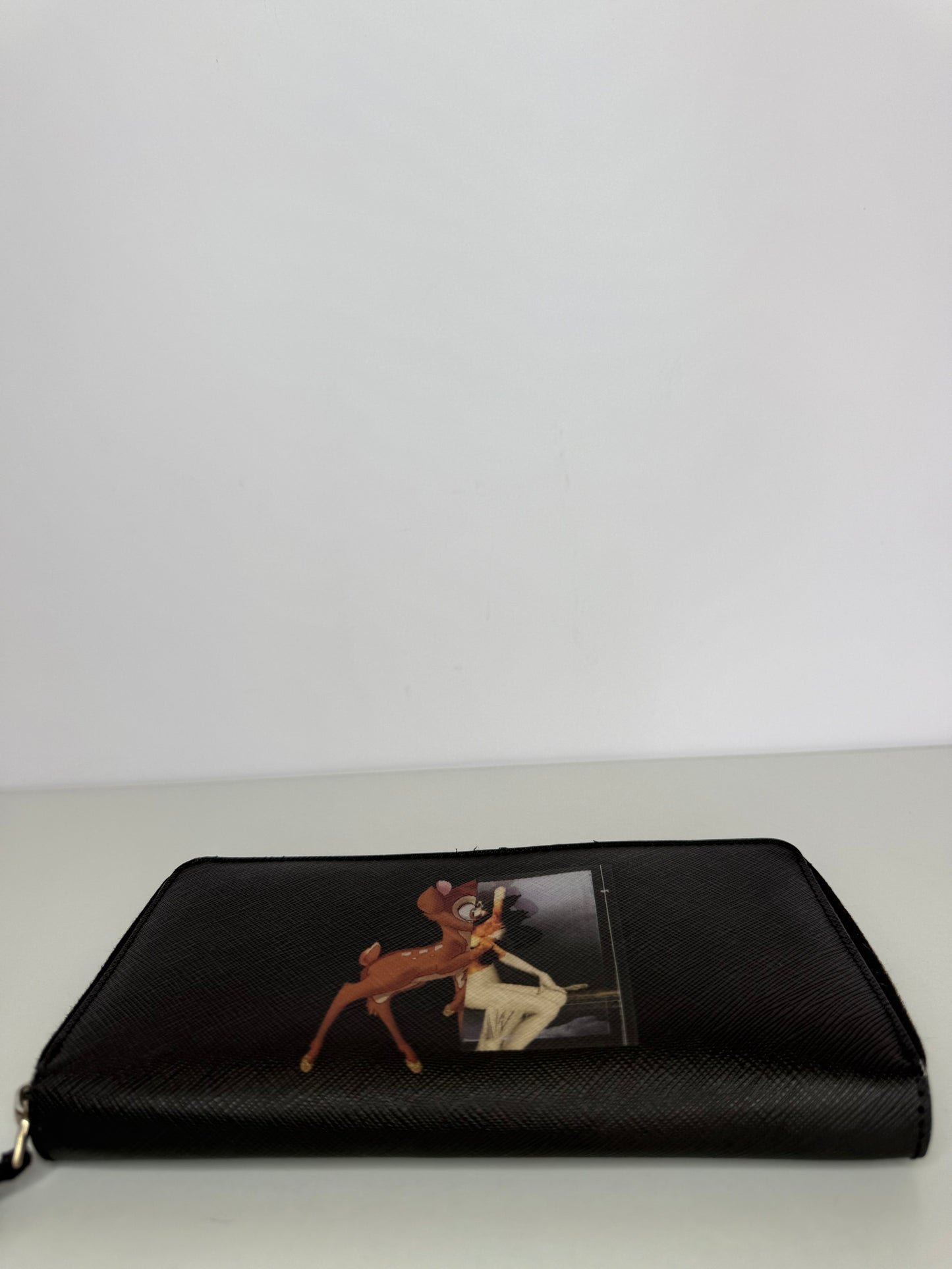 Givenchy Black Coated Canvas Bambi Zip Around Wallet