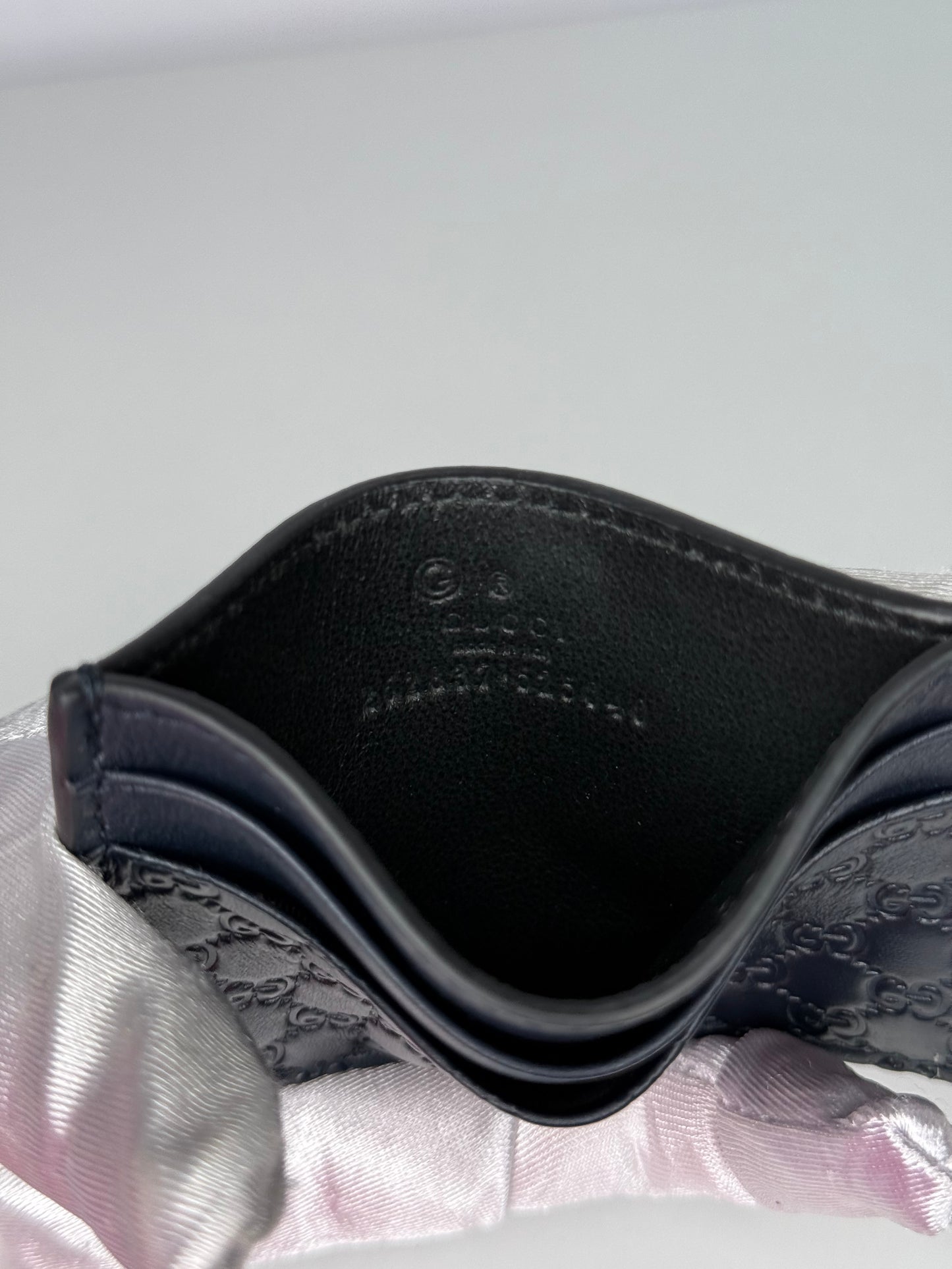 Gucci Microguccissima Black Leather Card Case