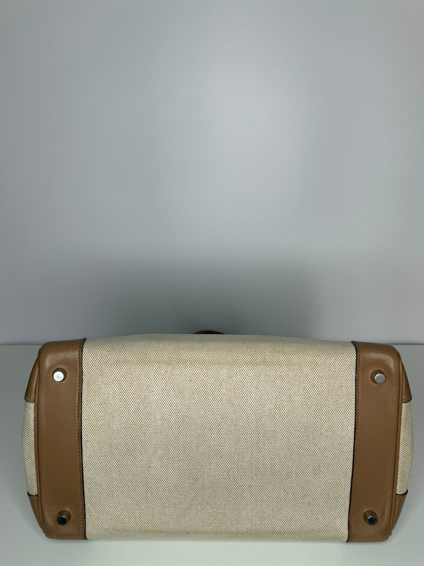 Hermès Limited Edition Birkin 35 Toile and Swift Biscuit Leather Palladium Hardware