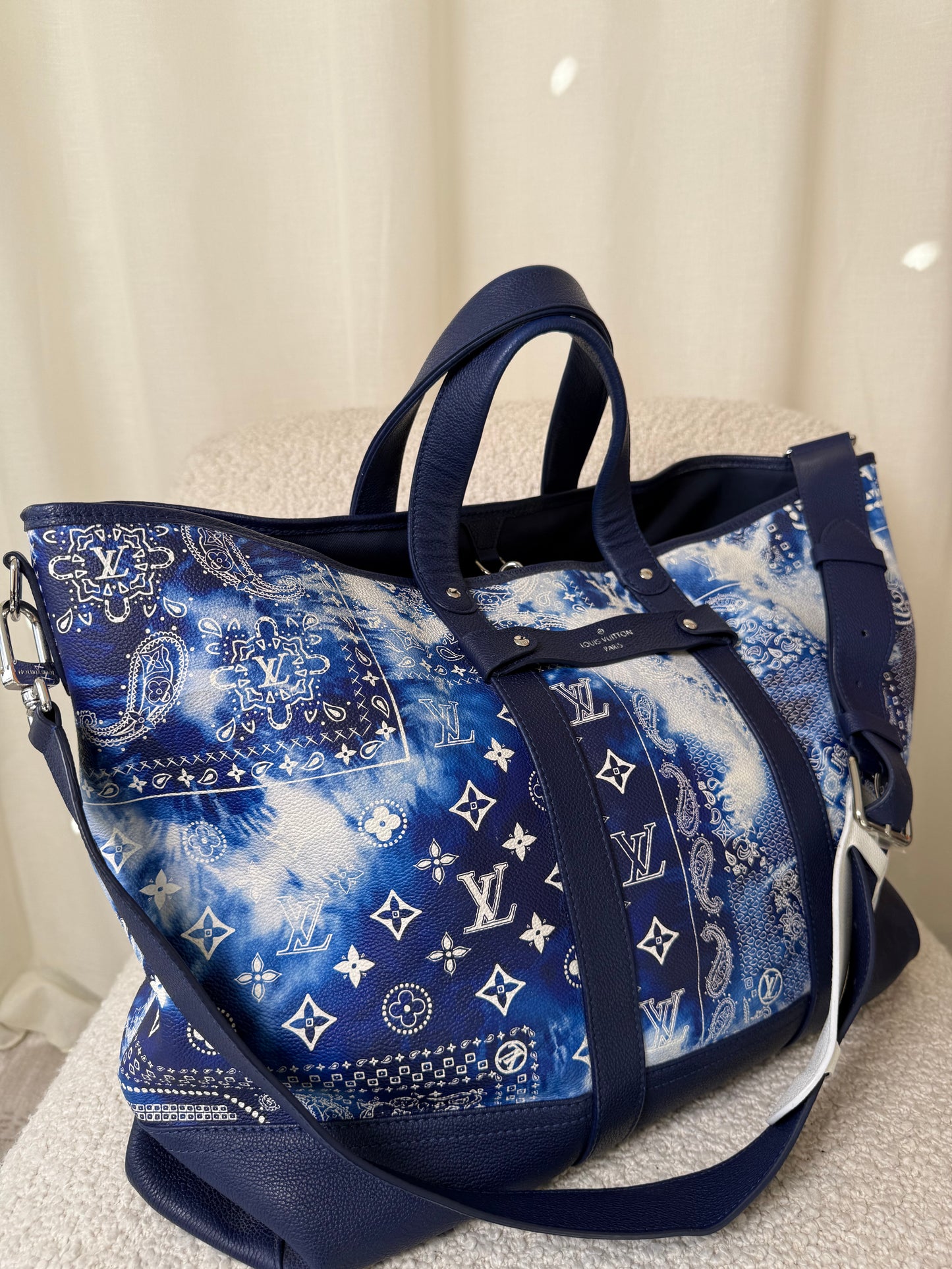 Louis Vuitton Blue Monogram Bandana Journey Tote