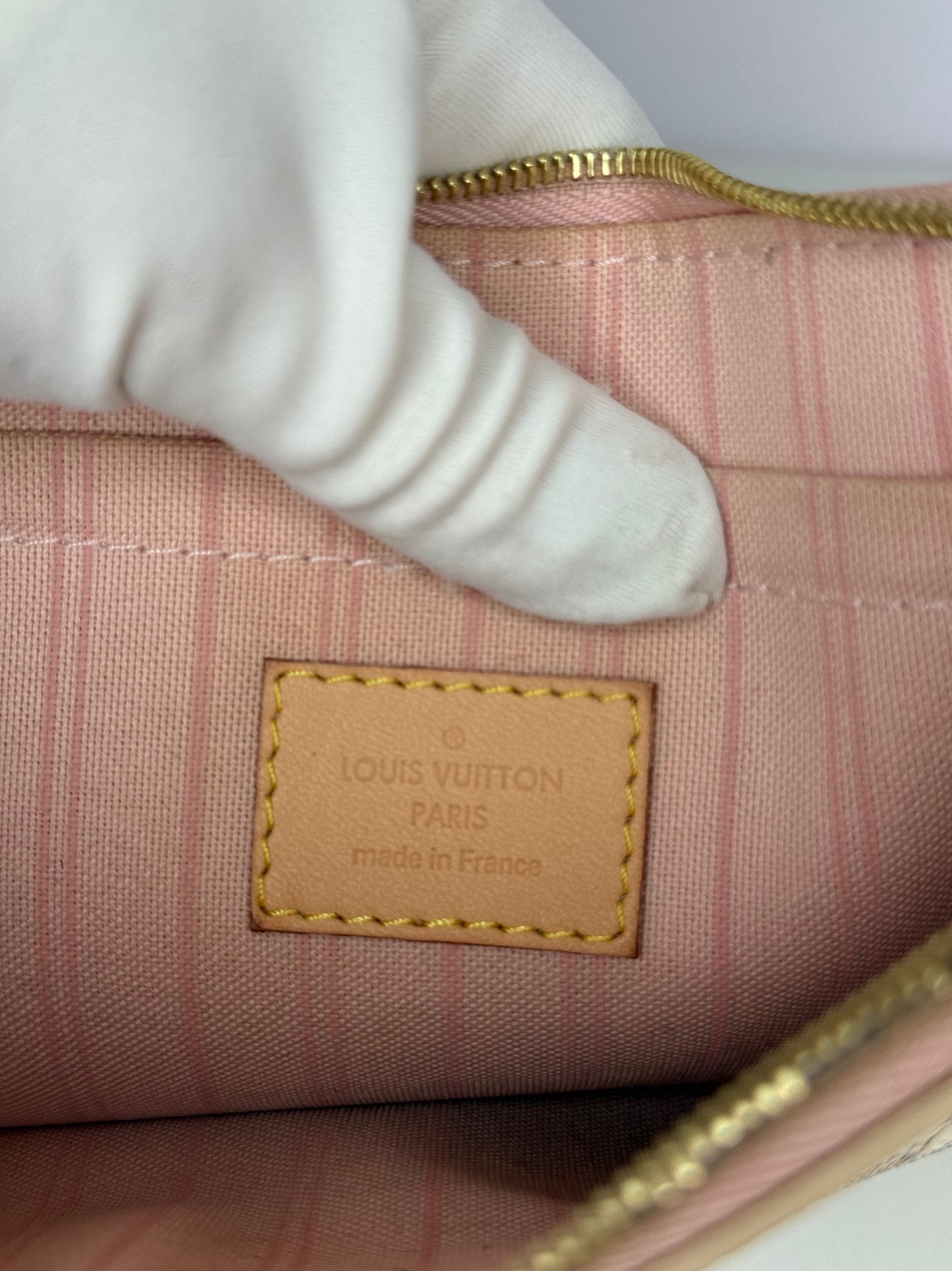 Louis Vuitton Neverfull Pochette Damier Azur Canvas