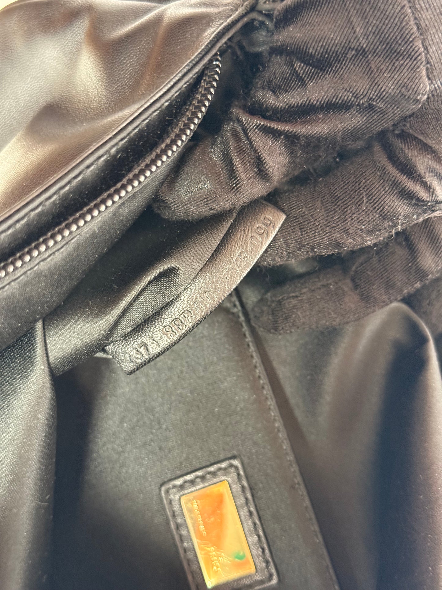 Fendi Black Leather Mia Flap Shoulder Bag