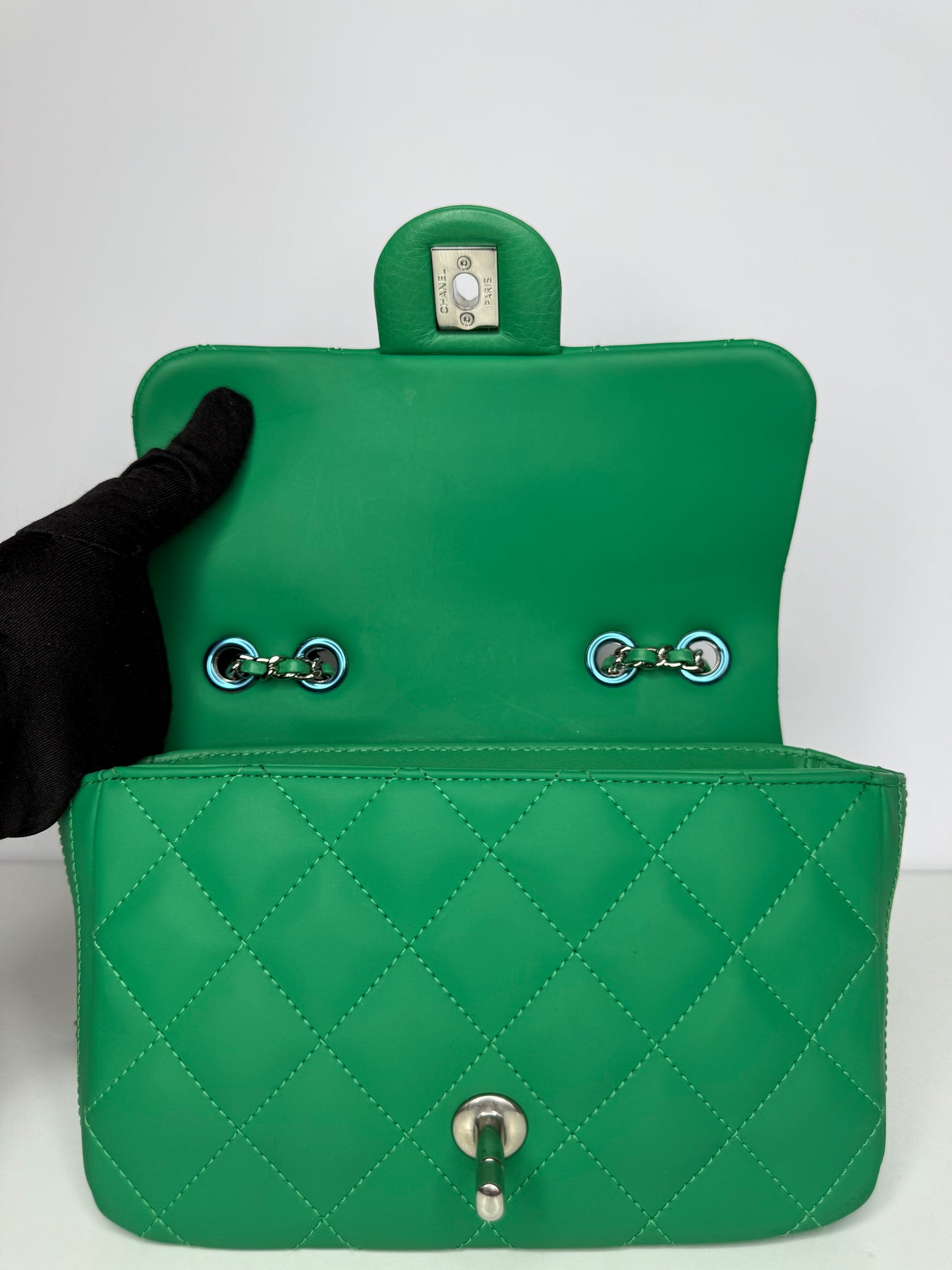 Chanel Paris-Seoul Small Coco Rain Green Rubber Flap Bag