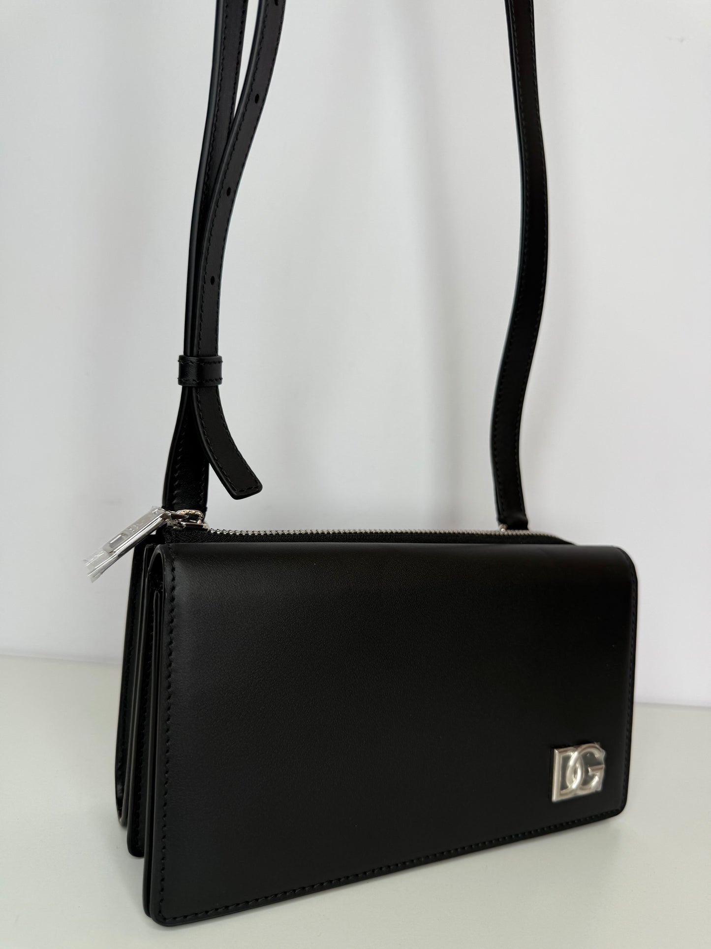 Dolce Gabbana Calfskin DG Millennials Convertible Crossbody Black