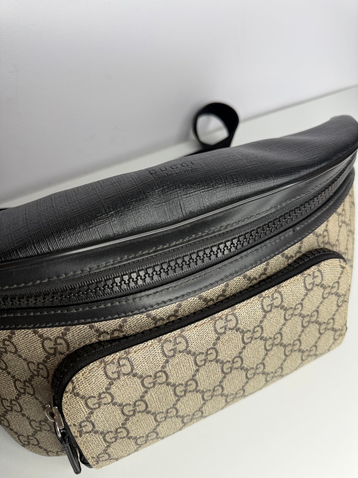 Gucci Black GG Supreme Canvas Eden Belt Bag