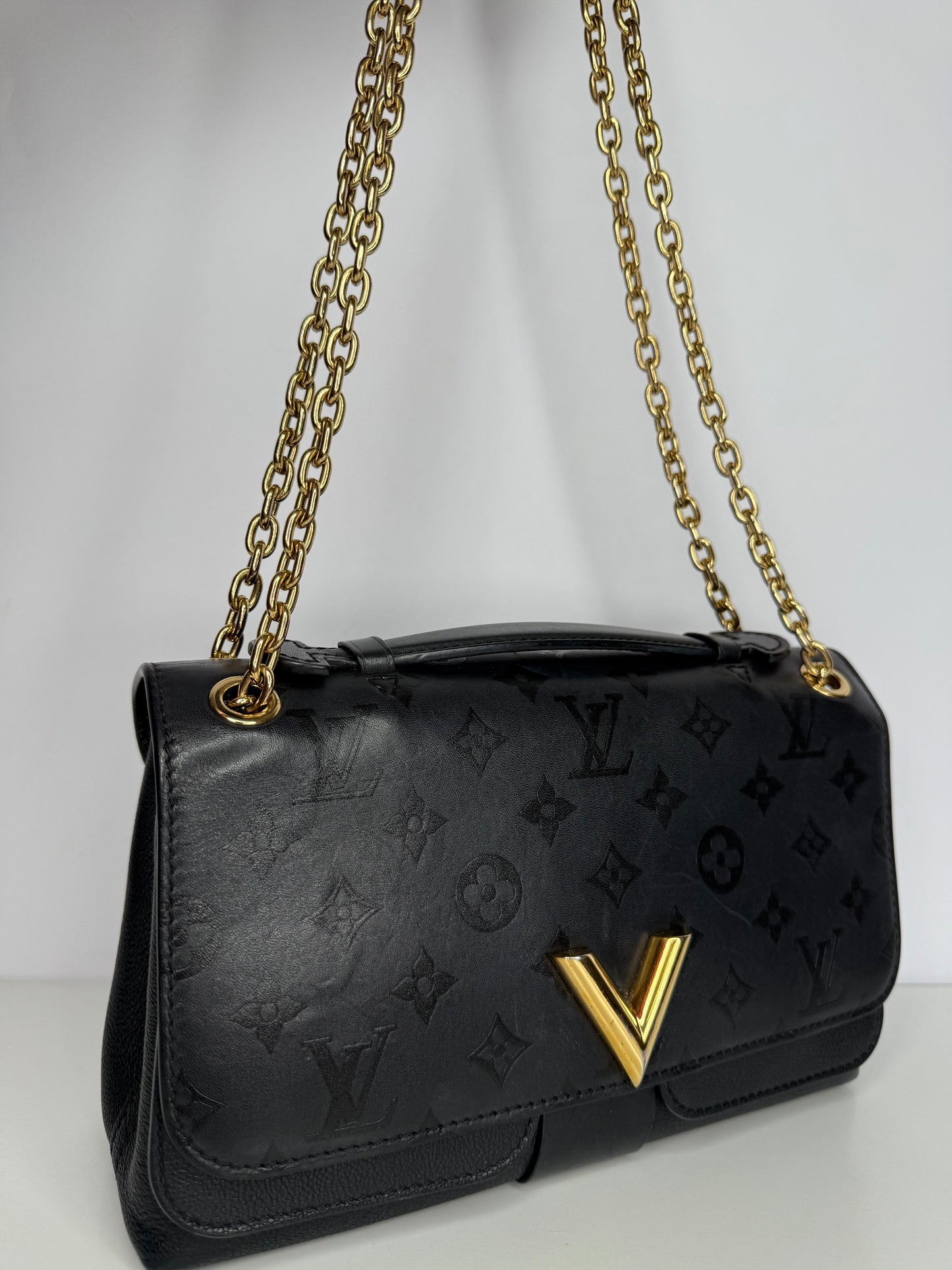 Louis Vuitton Black Monogram Leather Very Chain Bag