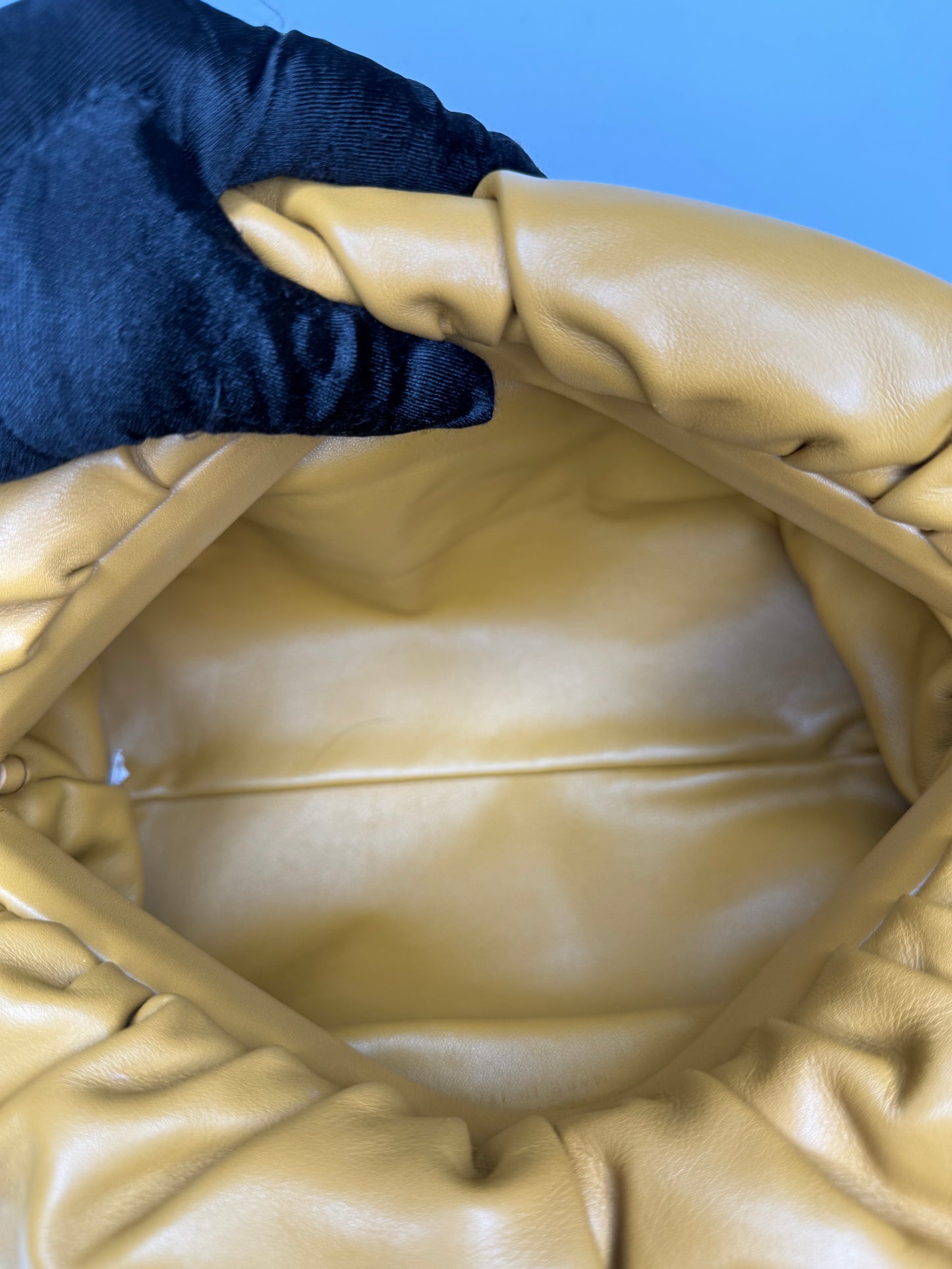 Bottega Veneta Mustard Yellow Calfskin The Chain Pouch
