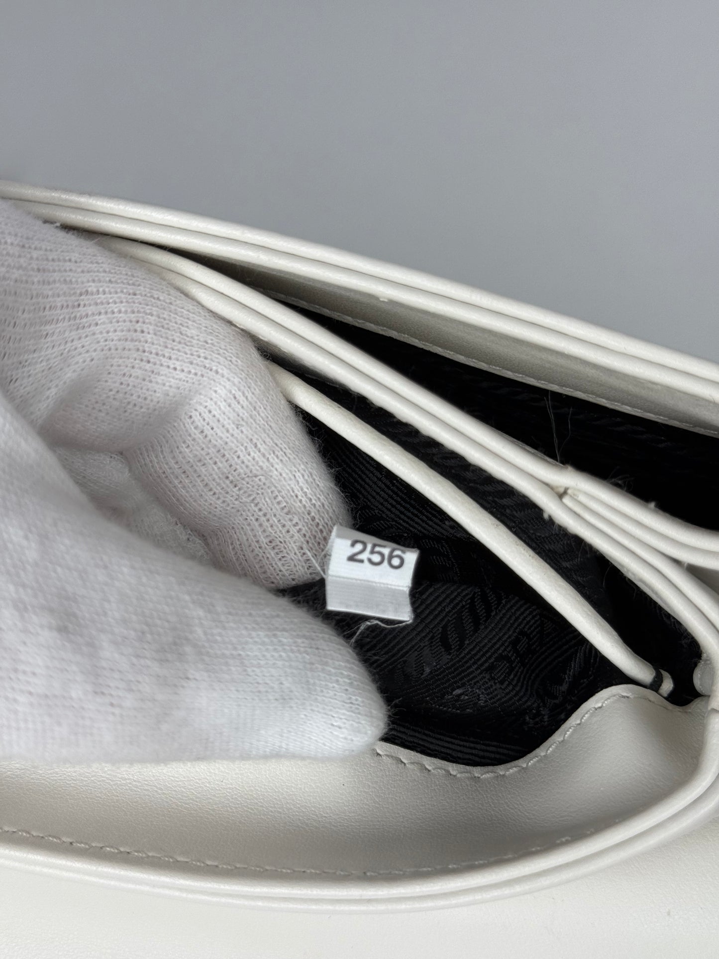 Prada Soft Calfskin Saffiano Leather Chain Crossbody Bag White